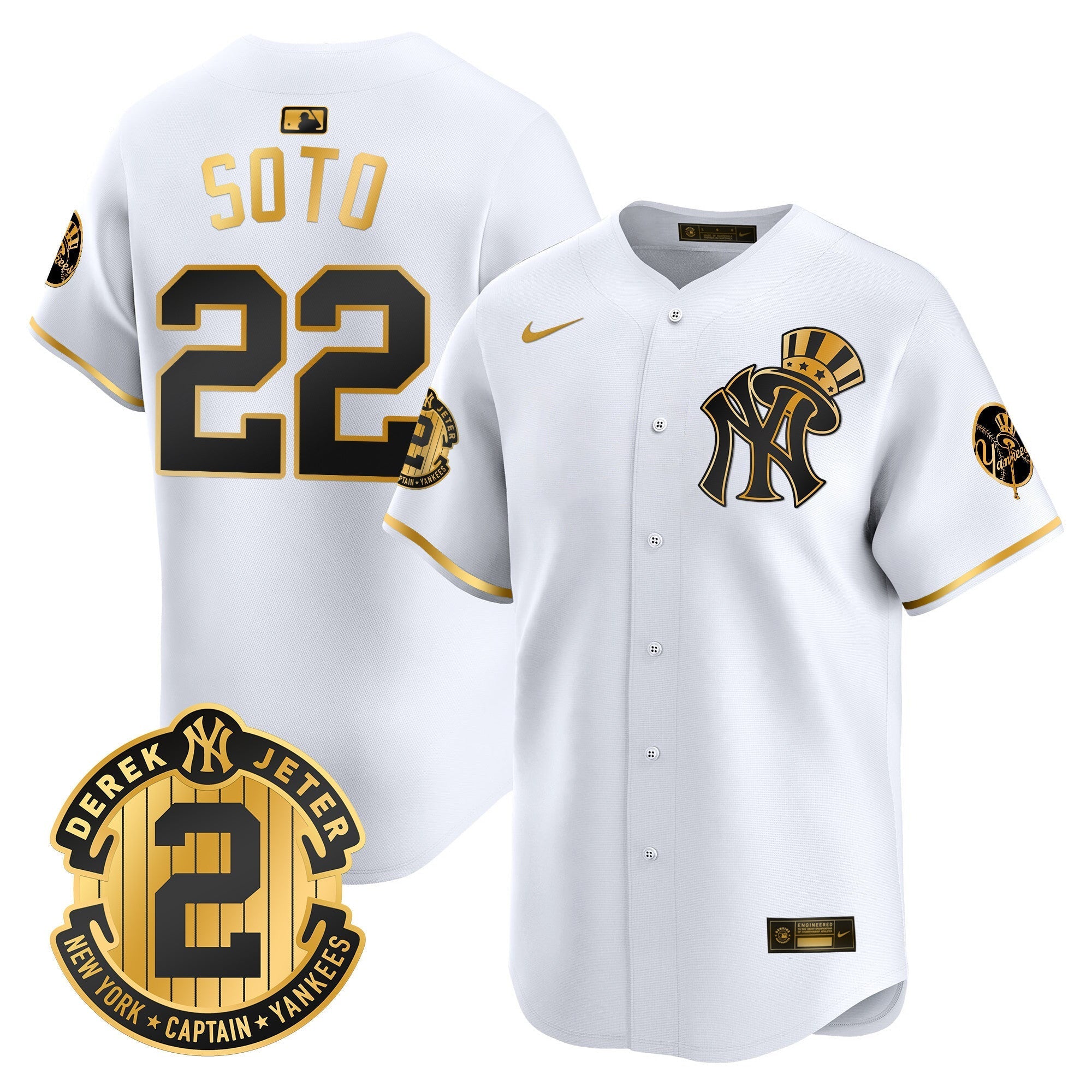 NYY Derek Jeter Patch Vapor Premier Limited Jersey V2 - Stitched