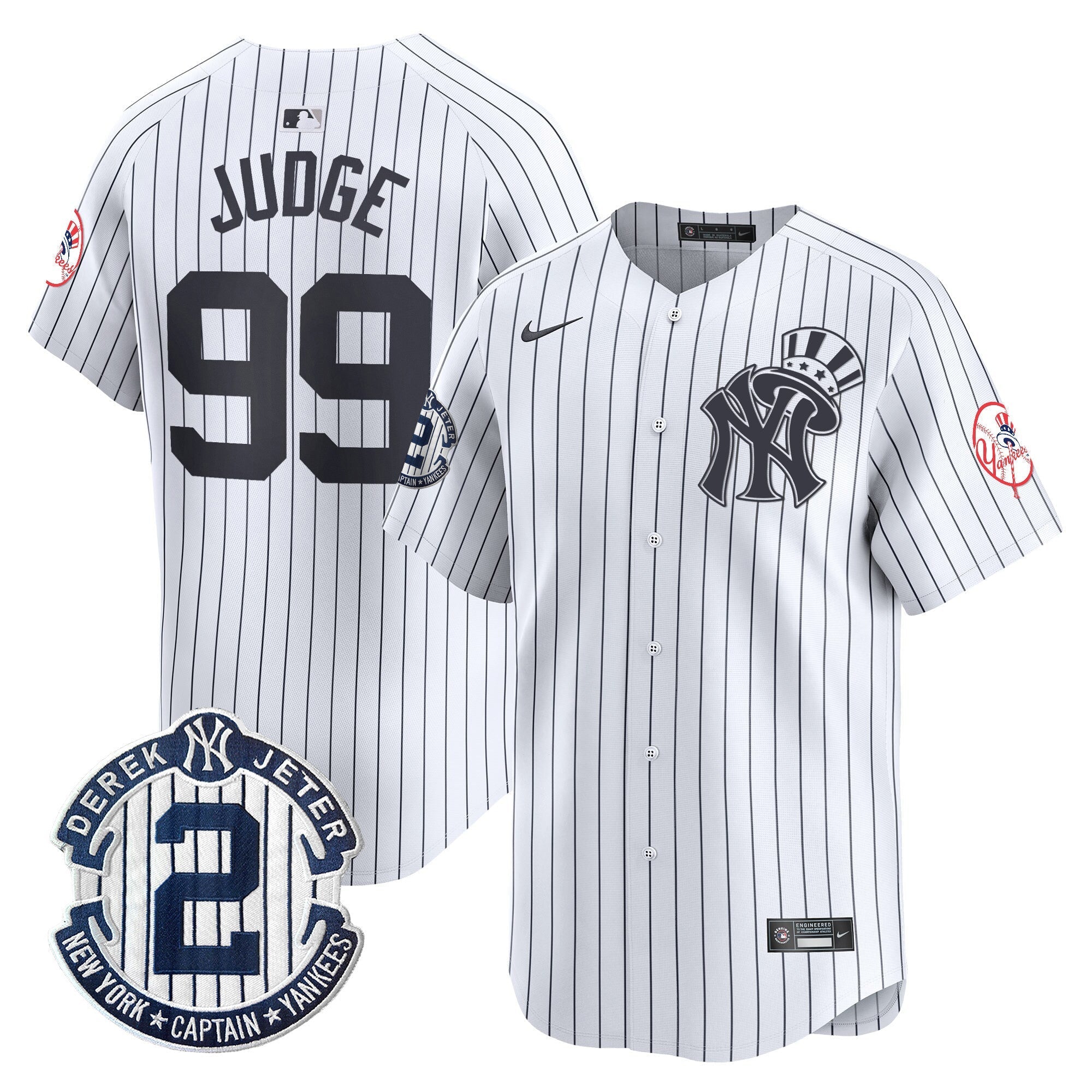NYY Derek Jeter Patch Vapor Premier Limited Jersey V2 - Stitched