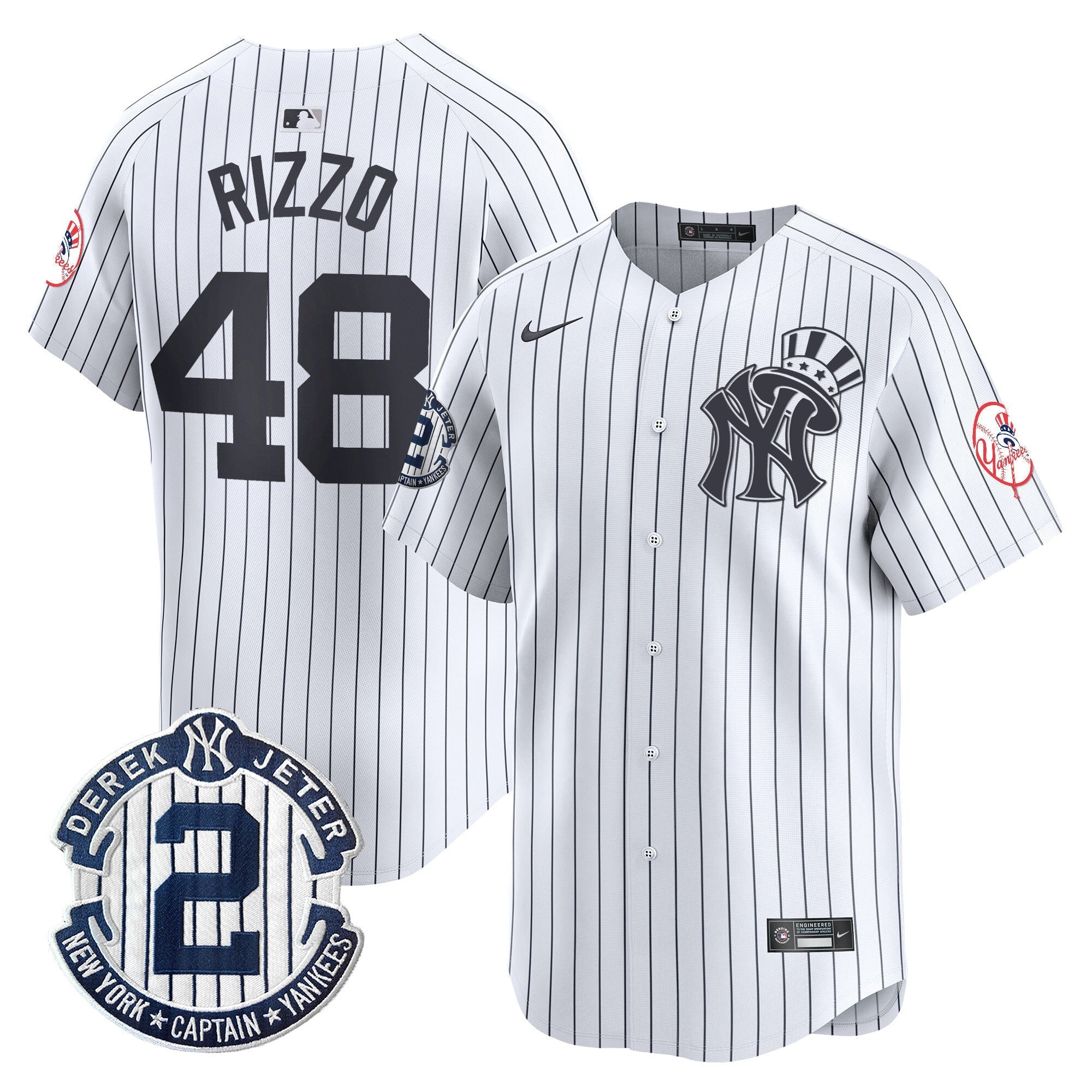 NYY Derek Jeter Patch Vapor Premier Limited Jersey V2 - Stitched