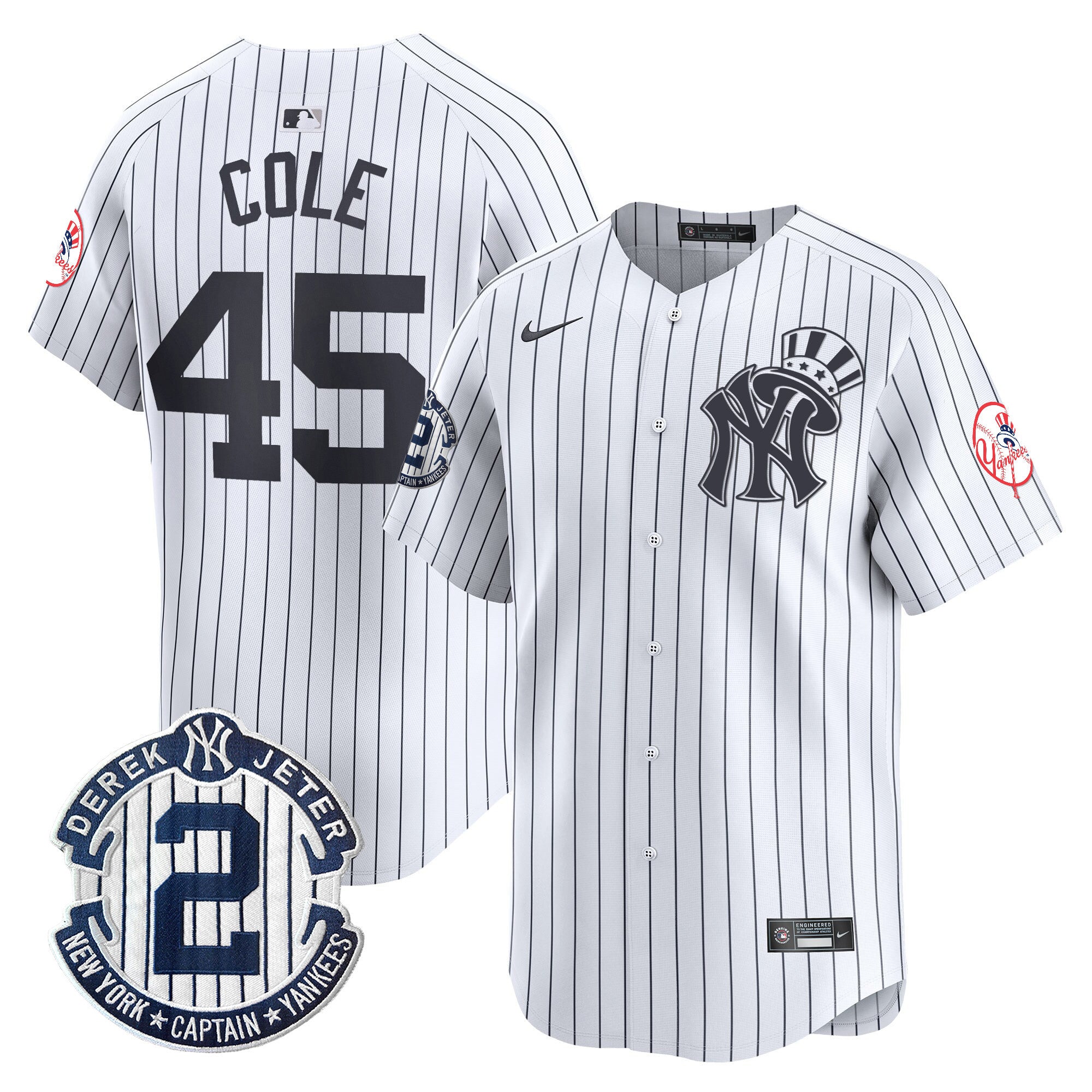 NYY Derek Jeter Patch Vapor Premier Limited Jersey V2 - Stitched