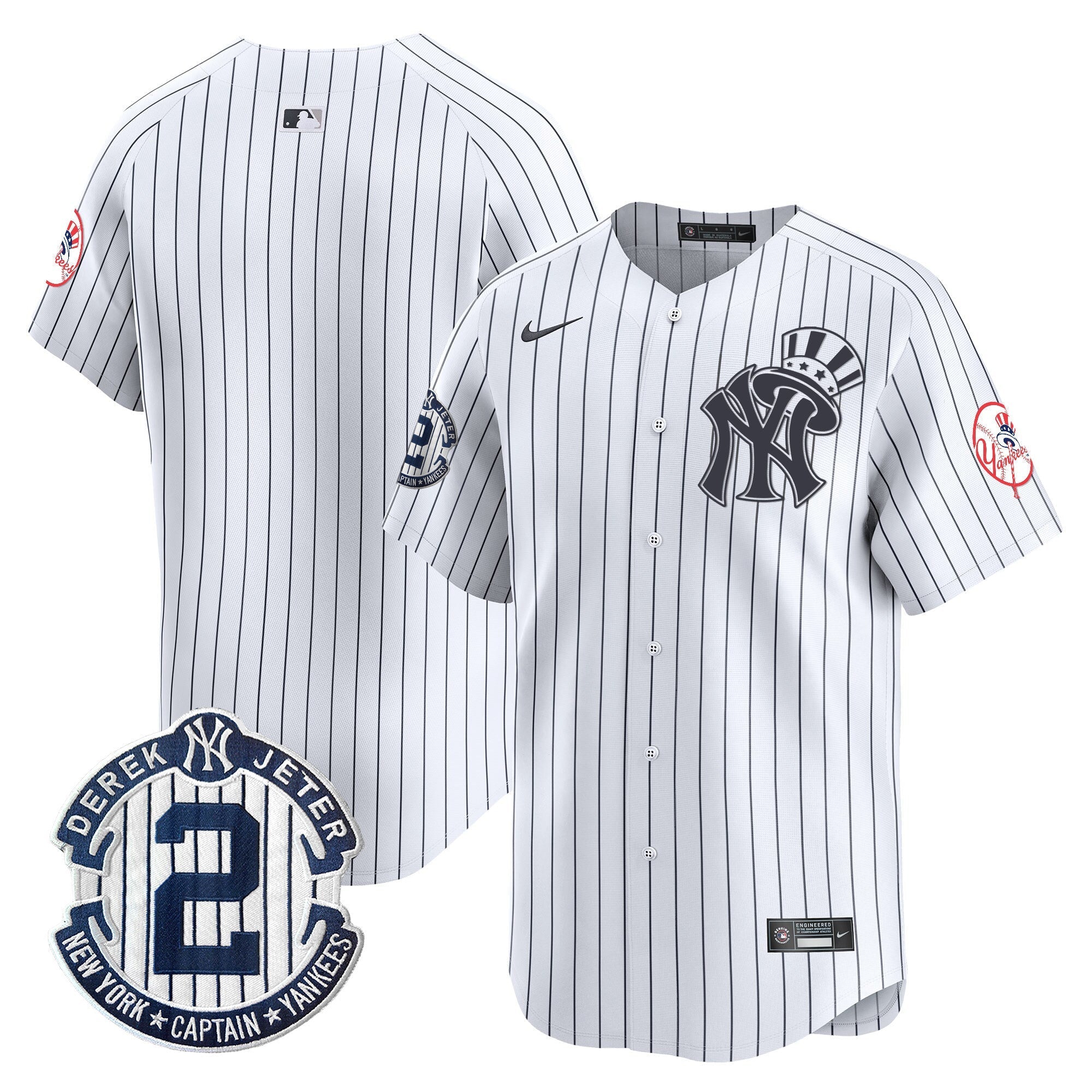 NYY Derek Jeter Patch Vapor Premier Limited Jersey V2 - Stitched