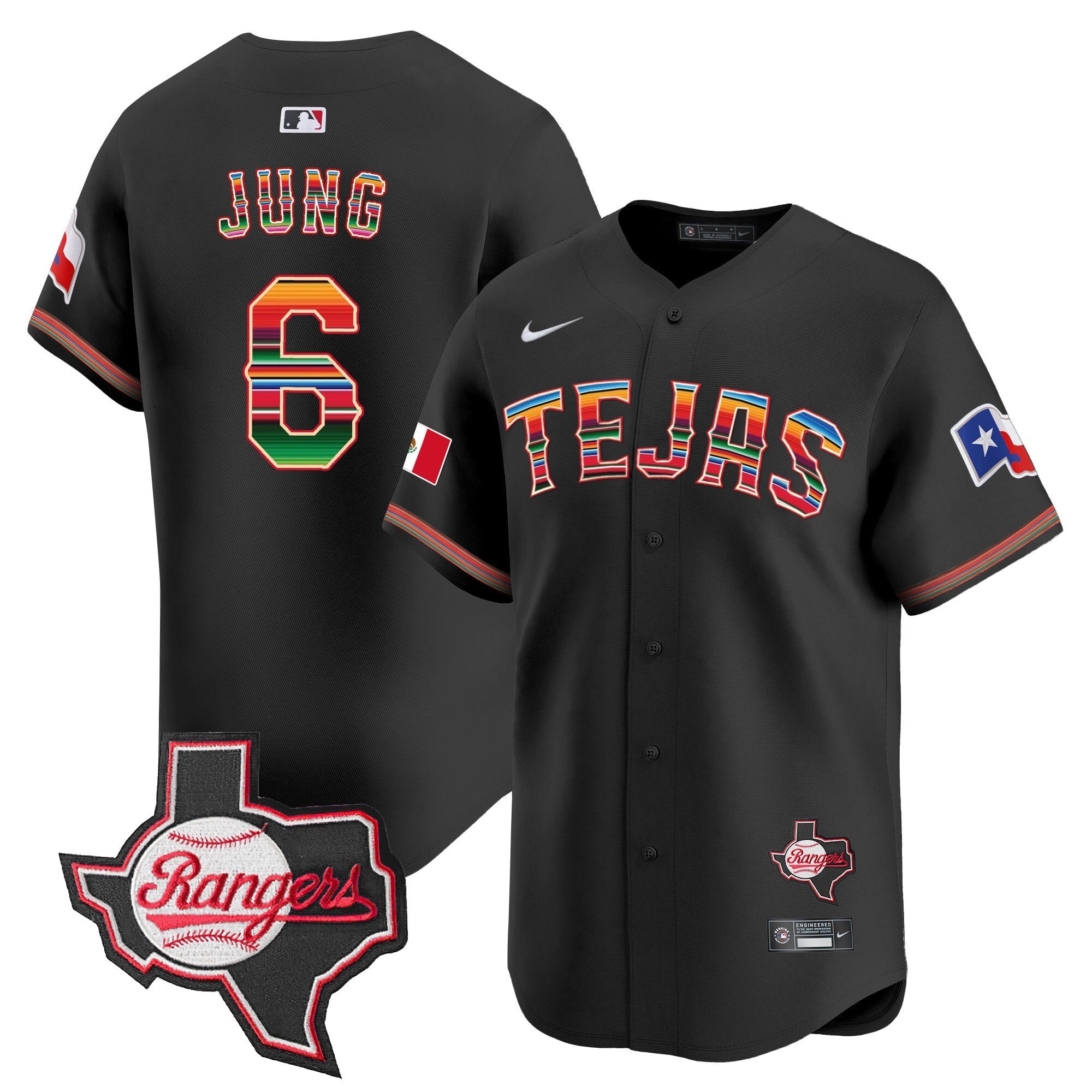 TEX Mexico Texas Patch Vapor Premier Limited Jersey - Stitched