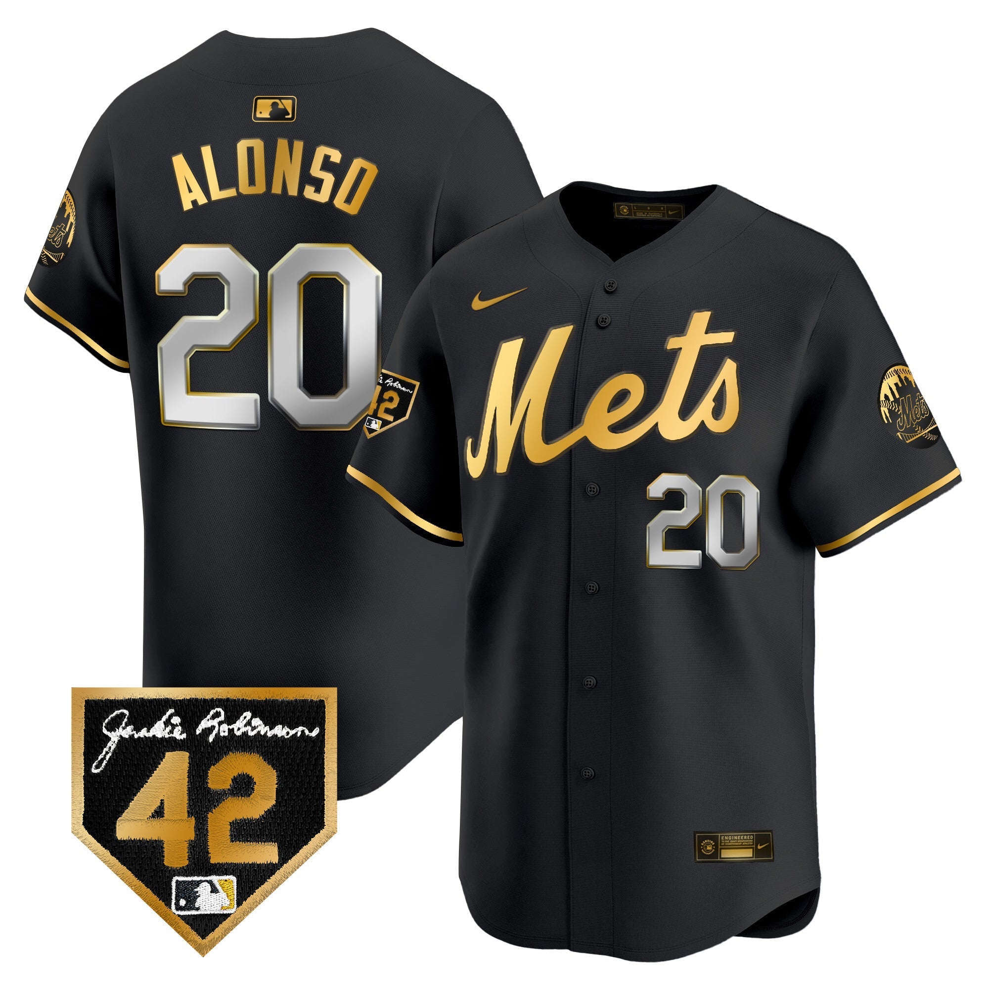 NYM Jackie Robinson Patch Vapor Premier Limited Jersey - Stitched