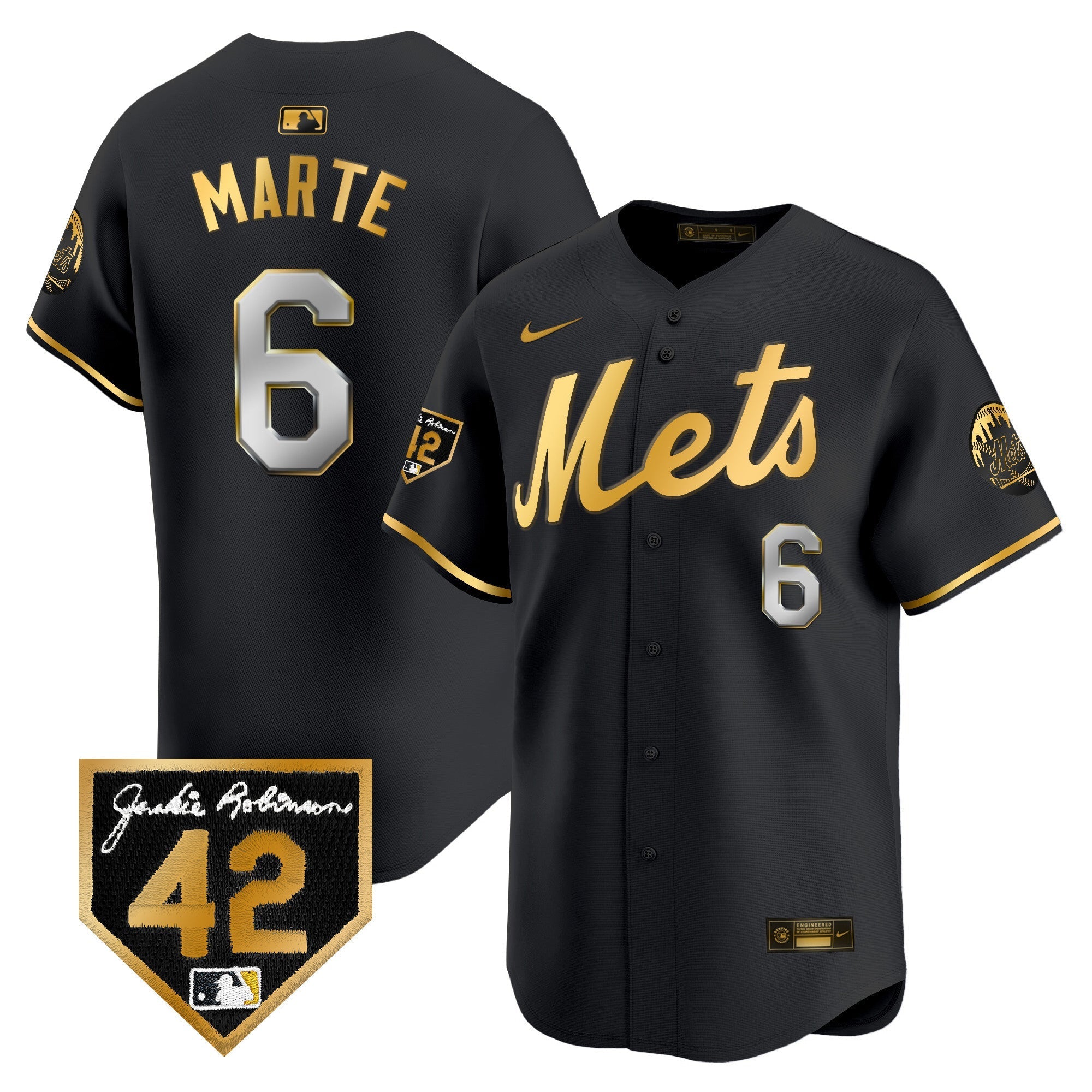 NYM Jackie Robinson Patch Vapor Premier Limited Jersey - Stitched