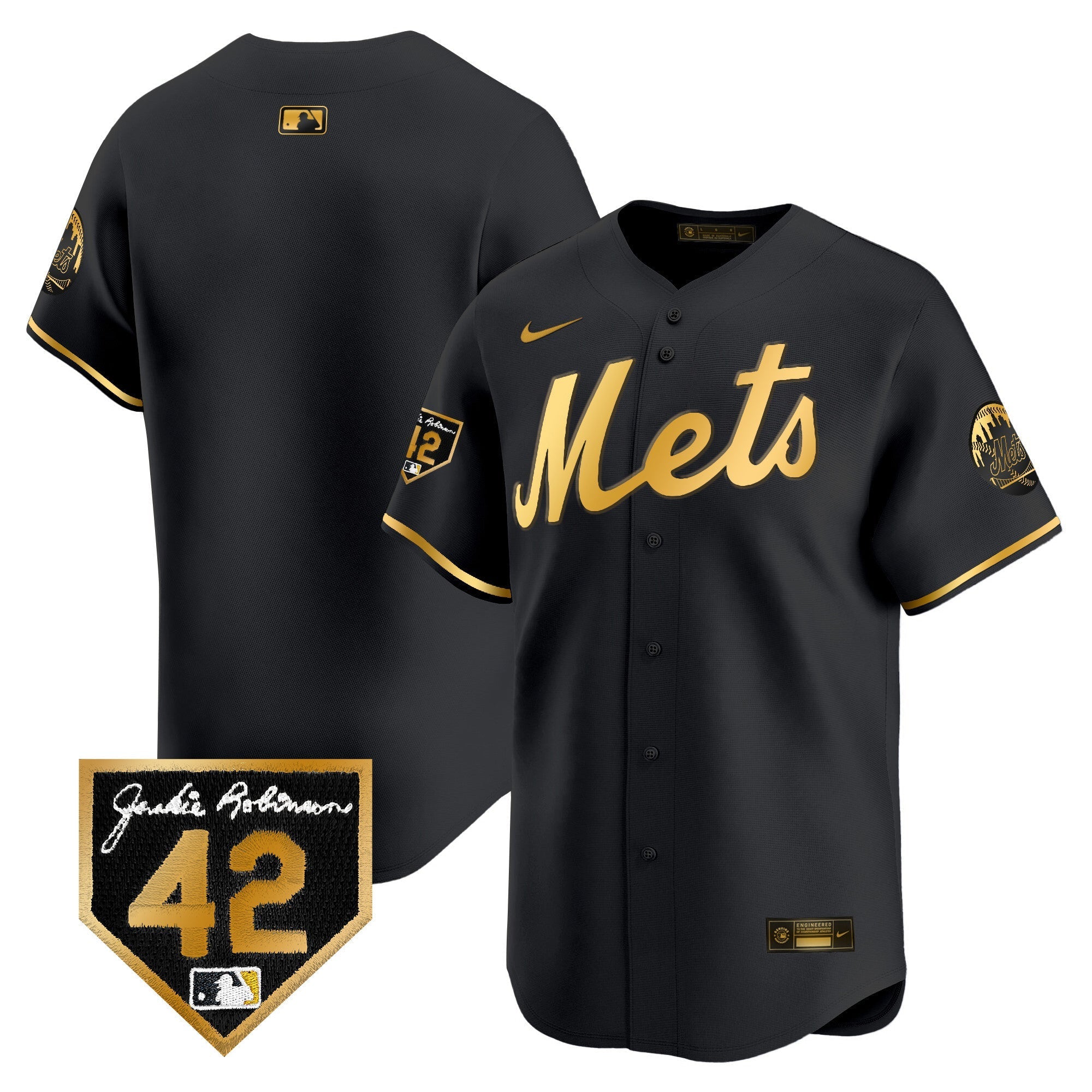 NYM Jackie Robinson Patch Vapor Premier Limited Jersey - Stitched