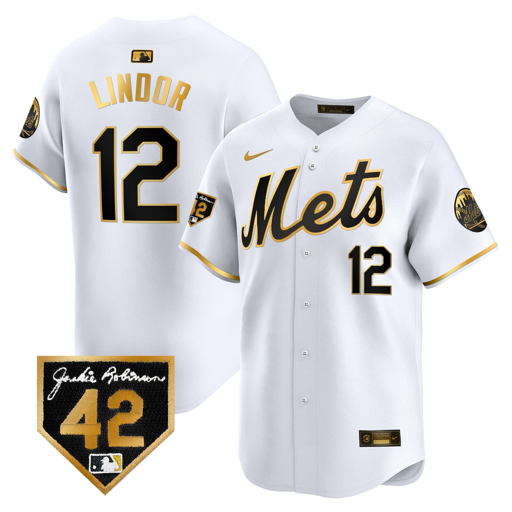 NYM Jackie Robinson Patch Vapor Premier Limited Jersey - Stitched