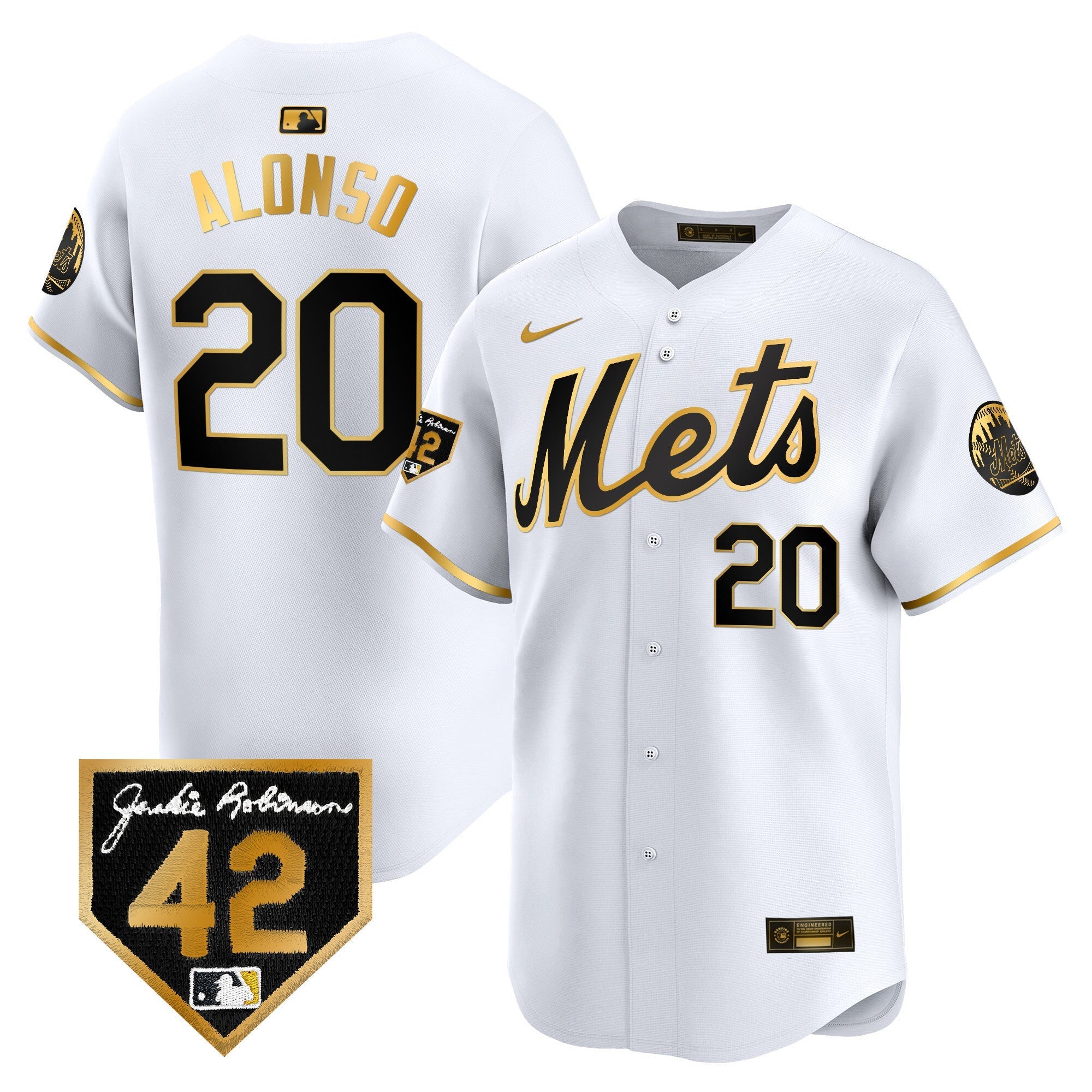 NYM Jackie Robinson Patch Vapor Premier Limited Jersey - Stitched
