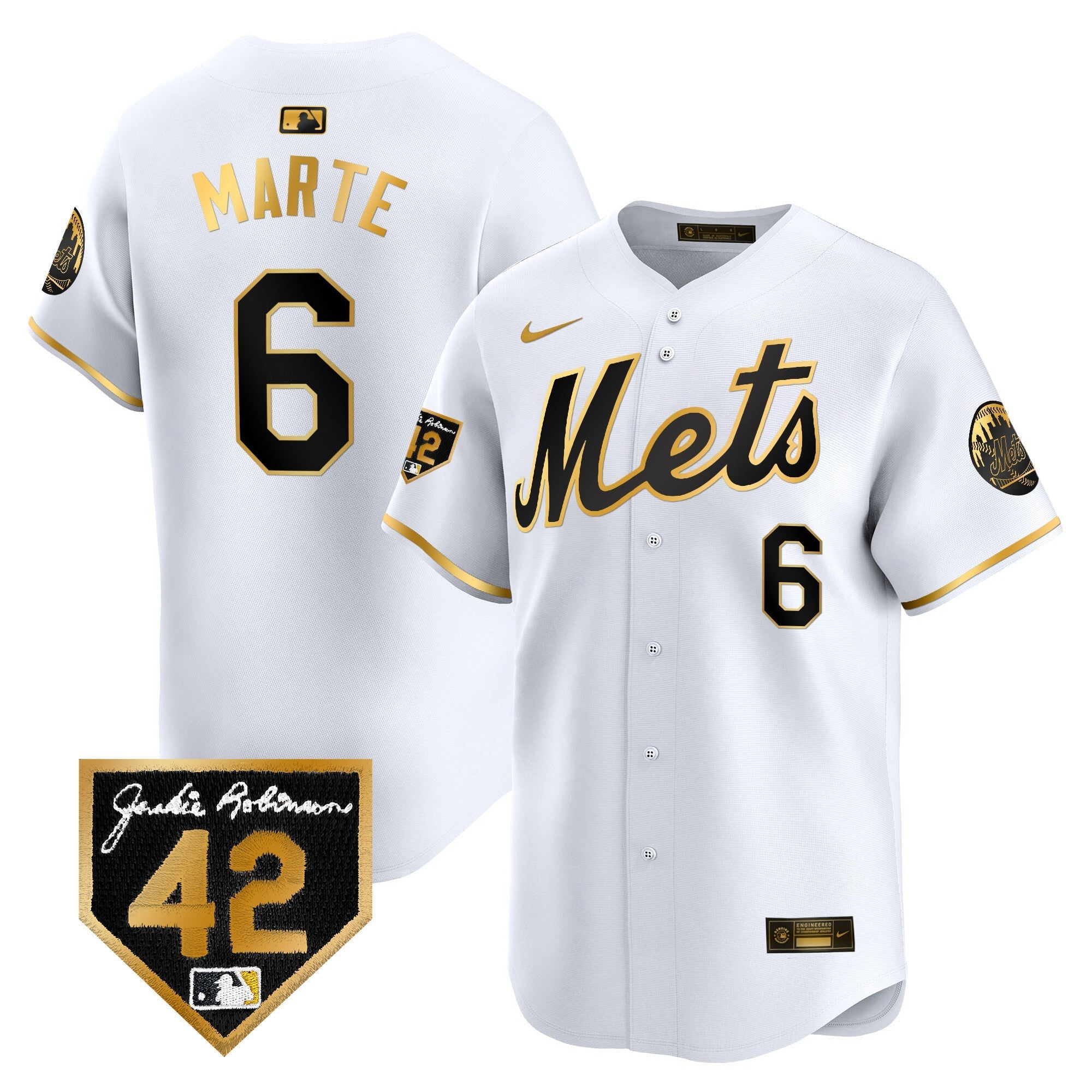 NYM Jackie Robinson Patch Vapor Premier Limited Jersey - Stitched