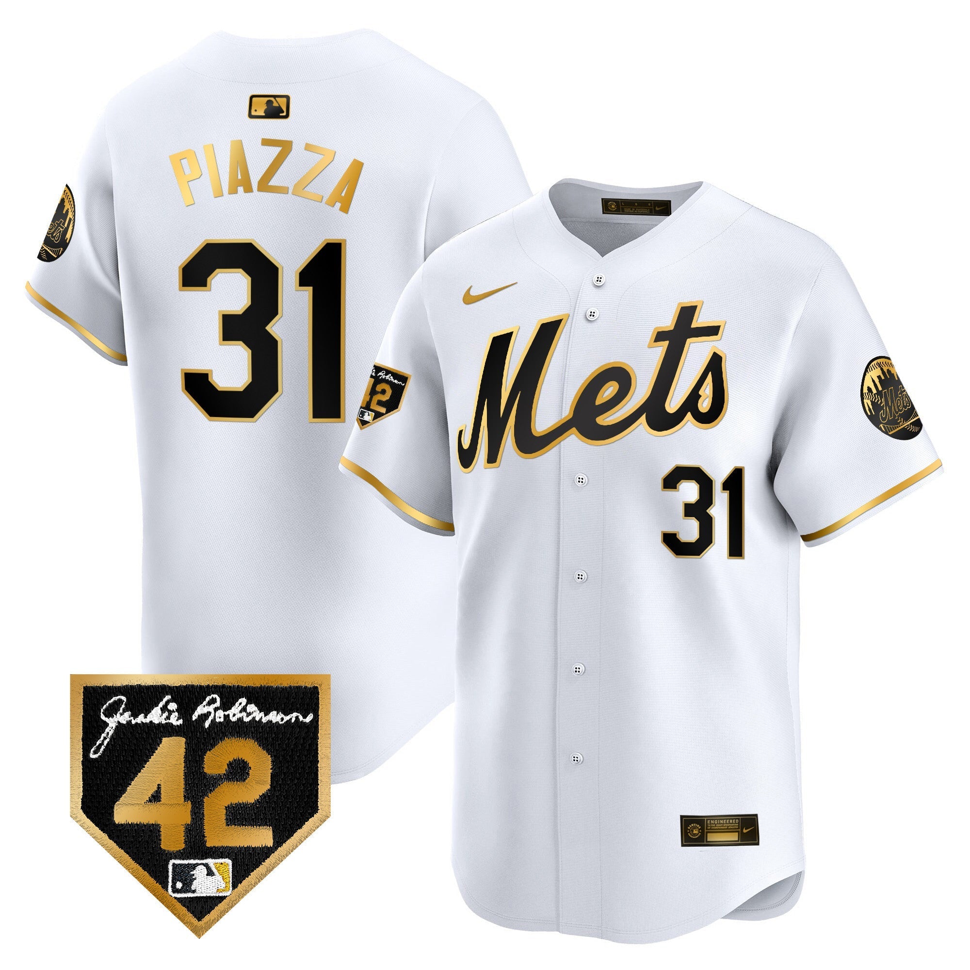 NYM Jackie Robinson Patch Vapor Premier Limited Jersey - Stitched