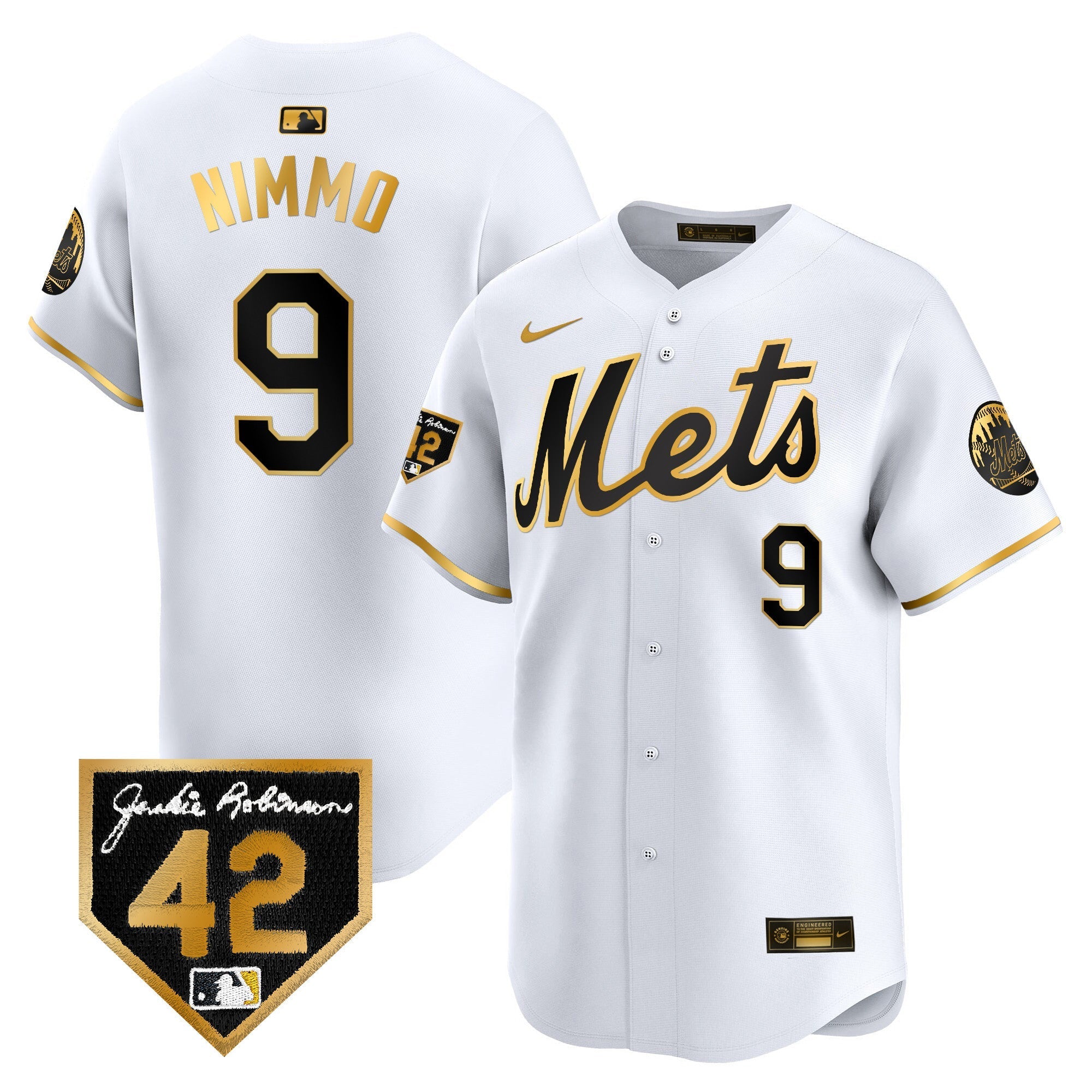NYM Jackie Robinson Patch Vapor Premier Limited Jersey - Stitched