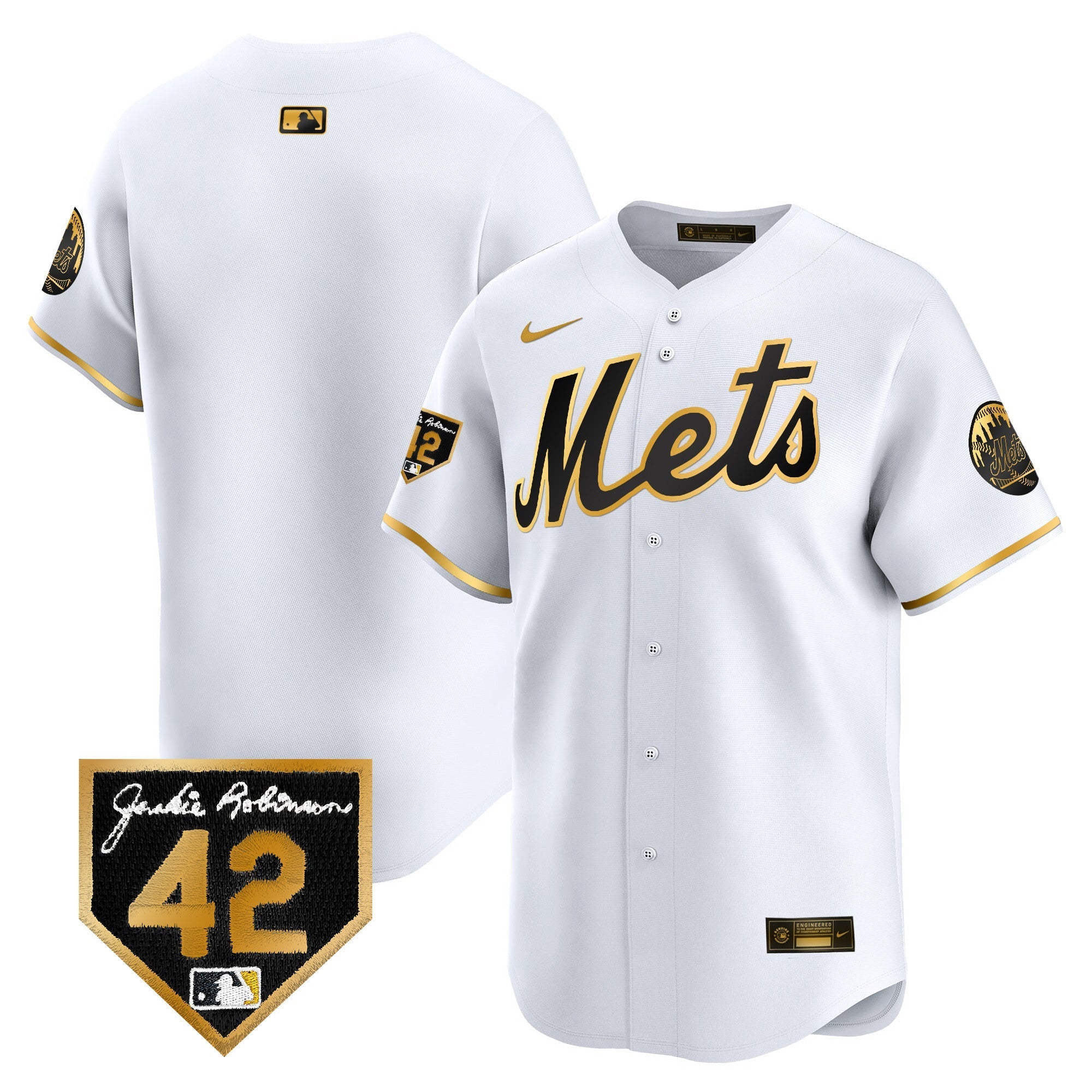 NYM Jackie Robinson Patch Vapor Premier Limited Jersey - Stitched