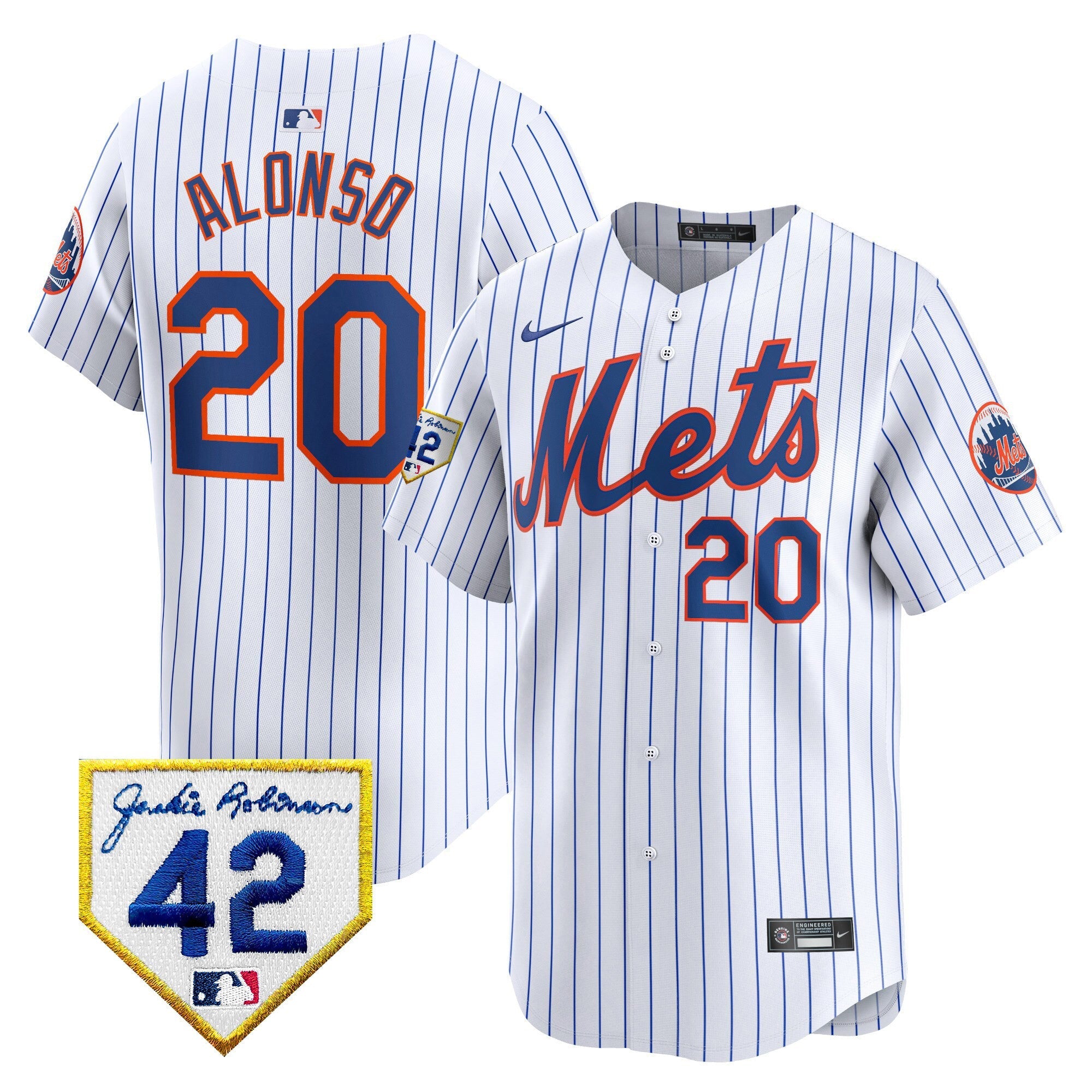NYM Jackie Robinson Patch Vapor Premier Limited Jersey - Stitched