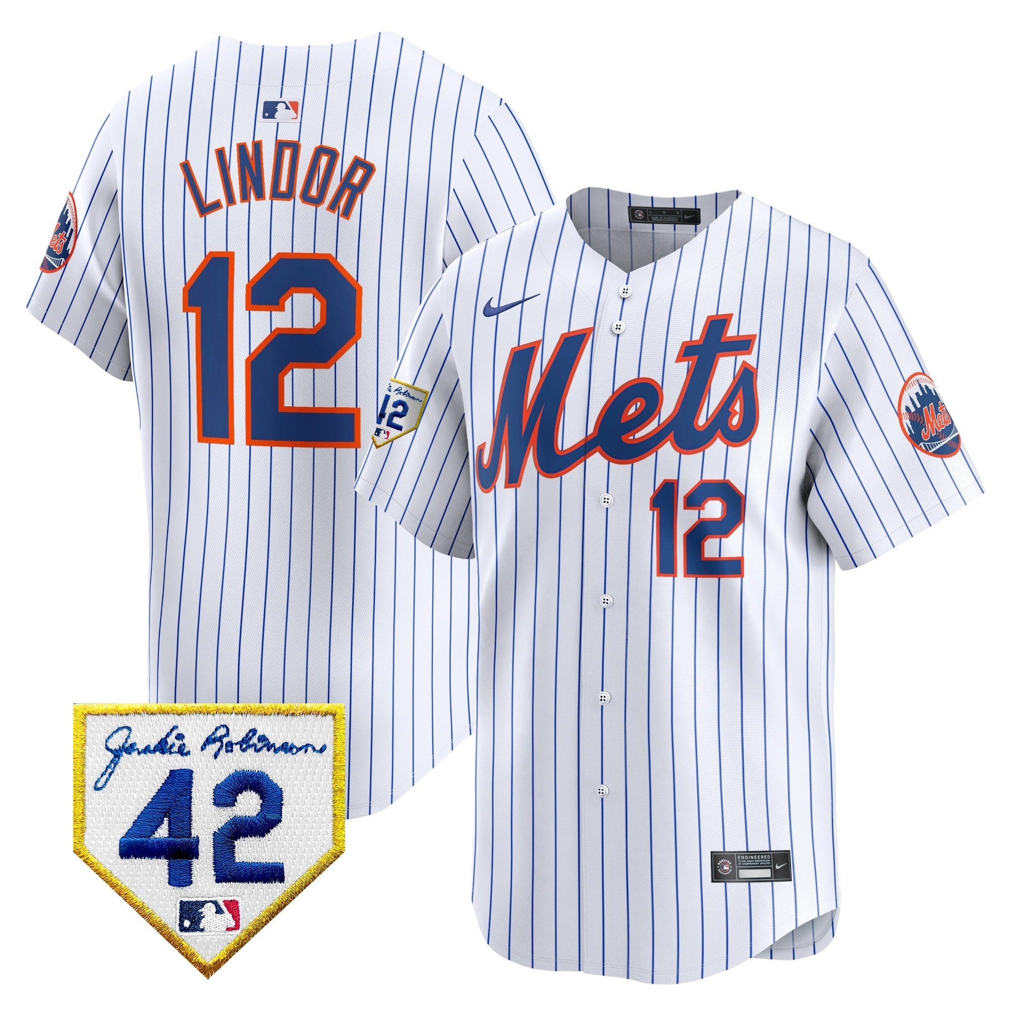 NYM Jackie Robinson Patch Vapor Premier Limited Jersey - Stitched