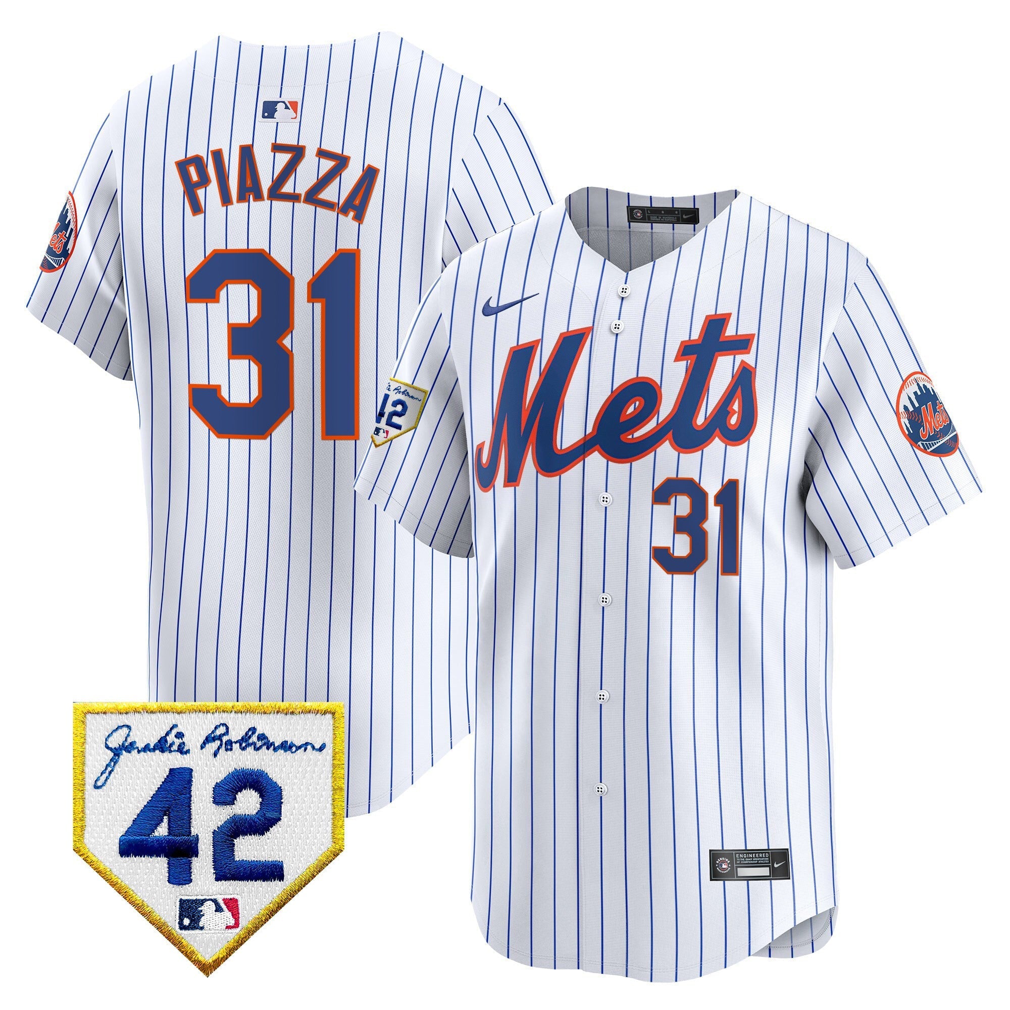 NYM Jackie Robinson Patch Vapor Premier Limited Jersey - Stitched