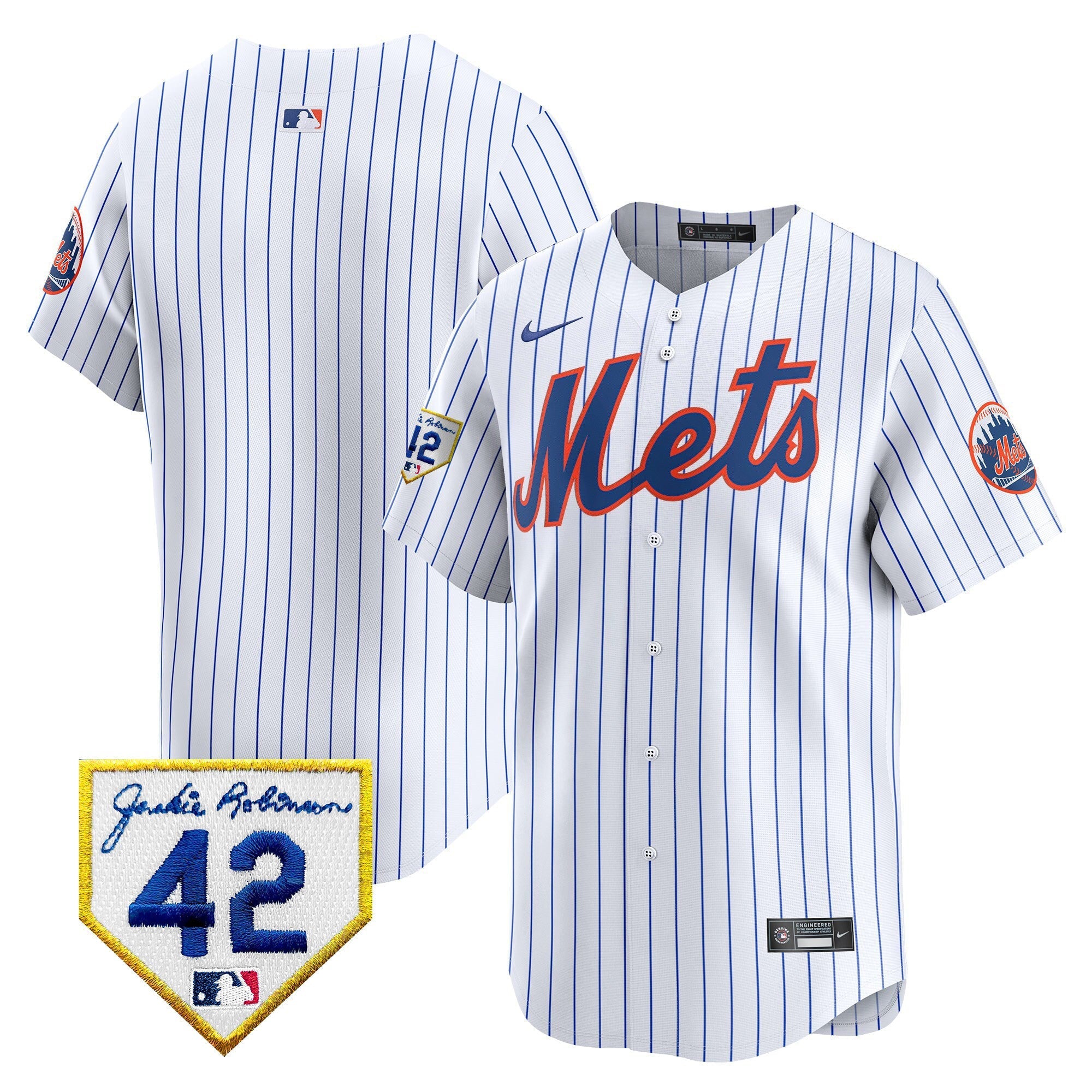 NYM Jackie Robinson Patch Vapor Premier Limited Jersey - Stitched