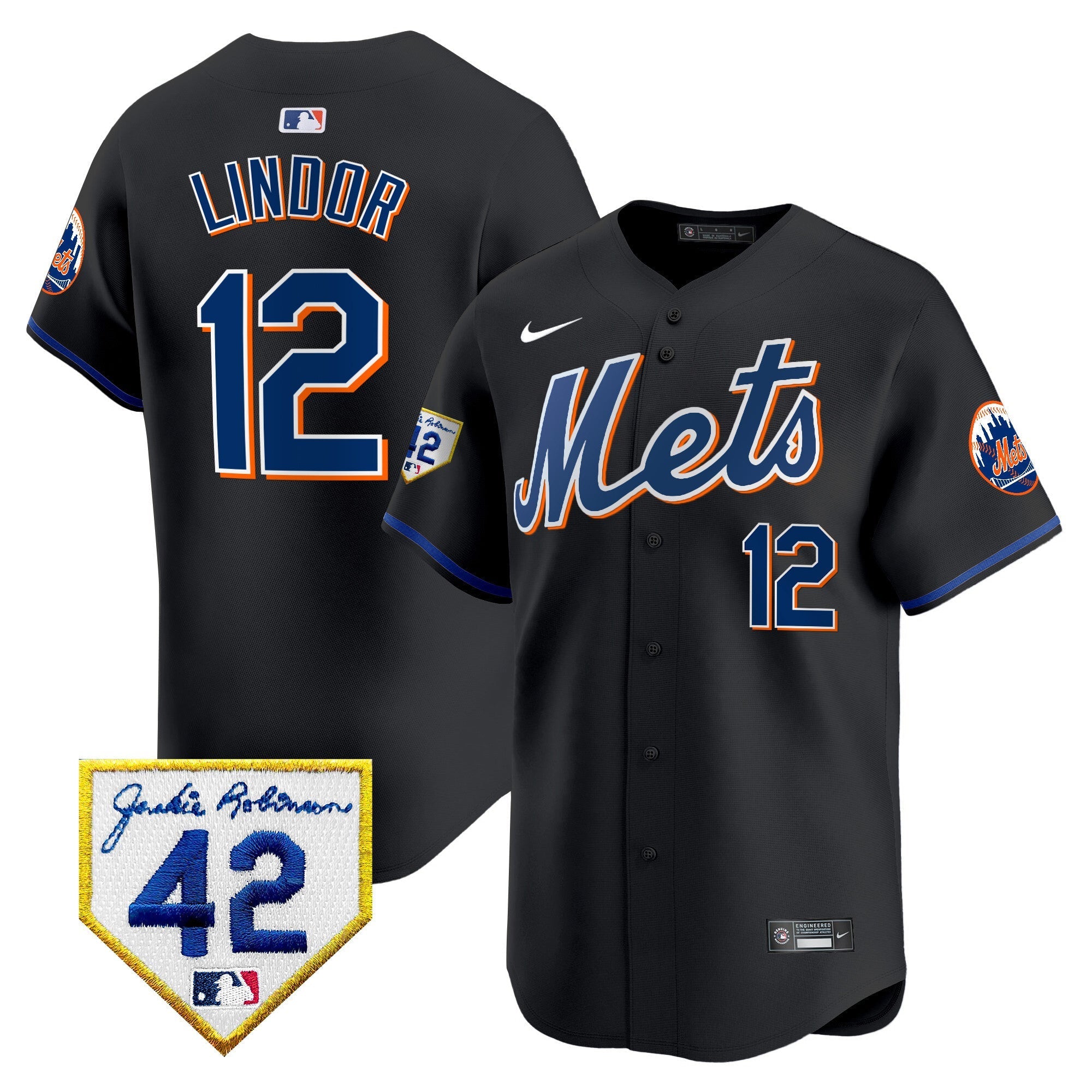NYM Jackie Robinson Patch Vapor Premier Limited Jersey - Stitched