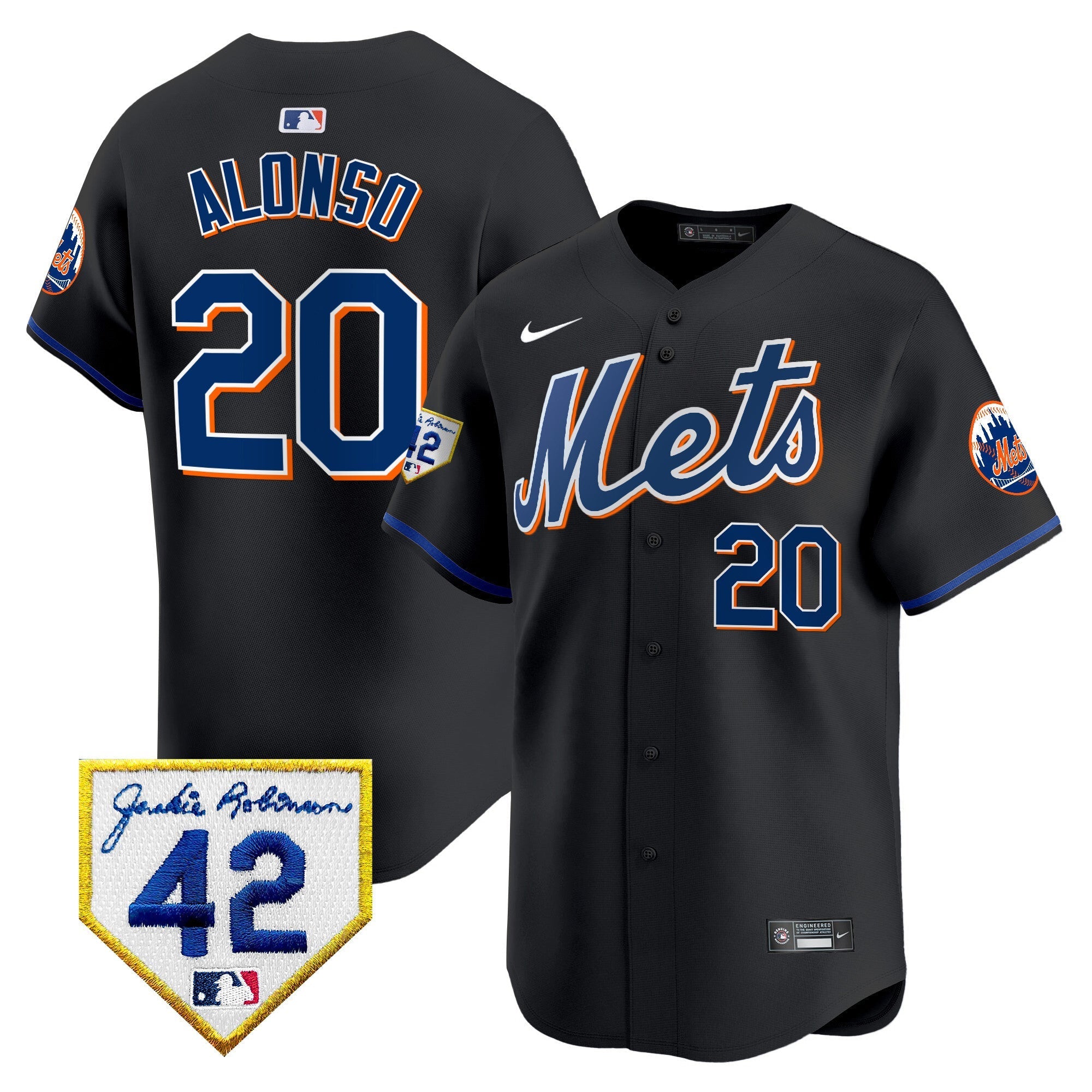 NYM Jackie Robinson Patch Vapor Premier Limited Jersey - Stitched