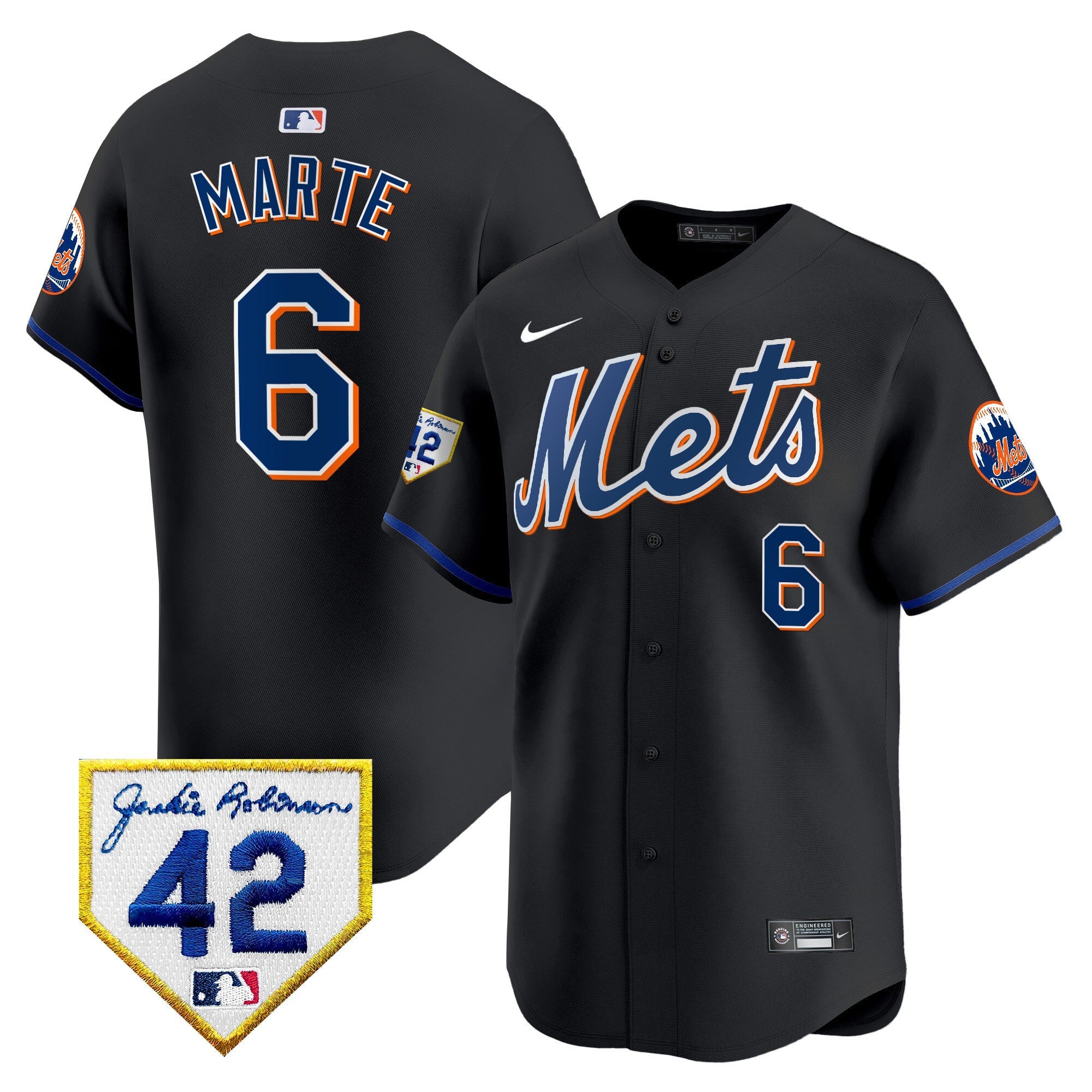 NYM Jackie Robinson Patch Vapor Premier Limited Jersey - Stitched