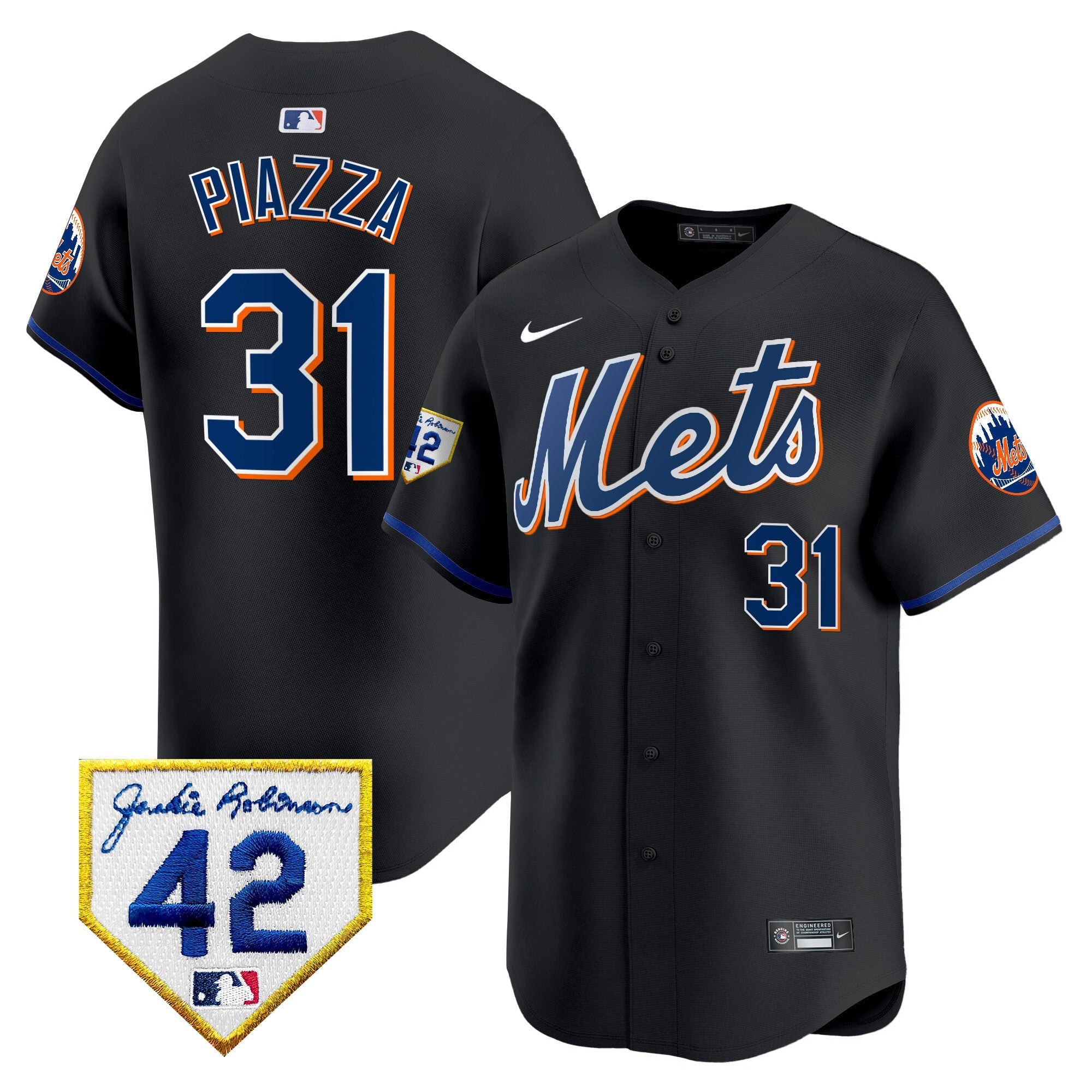 NYM Jackie Robinson Patch Vapor Premier Limited Jersey - Stitched