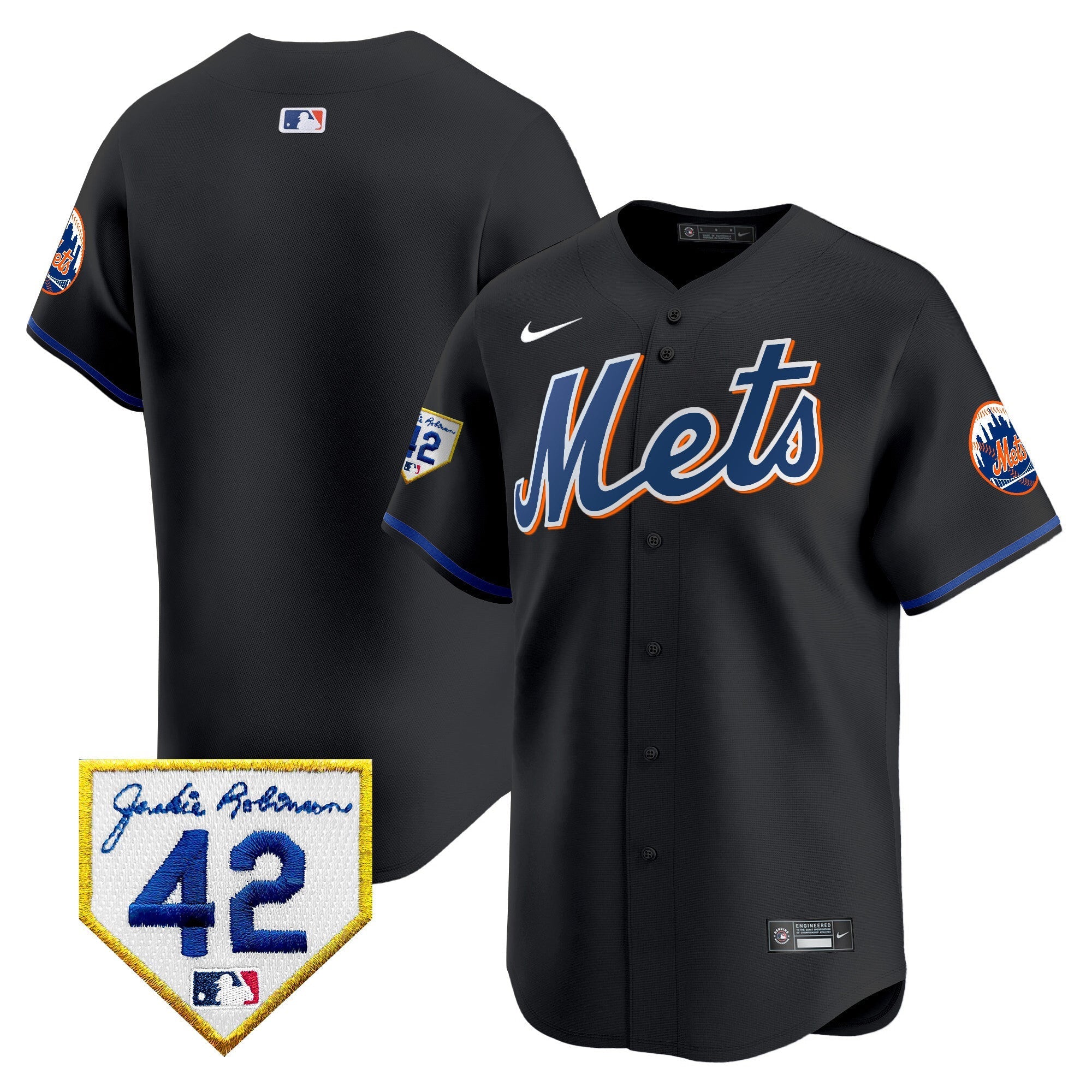 NYM Jackie Robinson Patch Vapor Premier Limited Jersey - Stitched