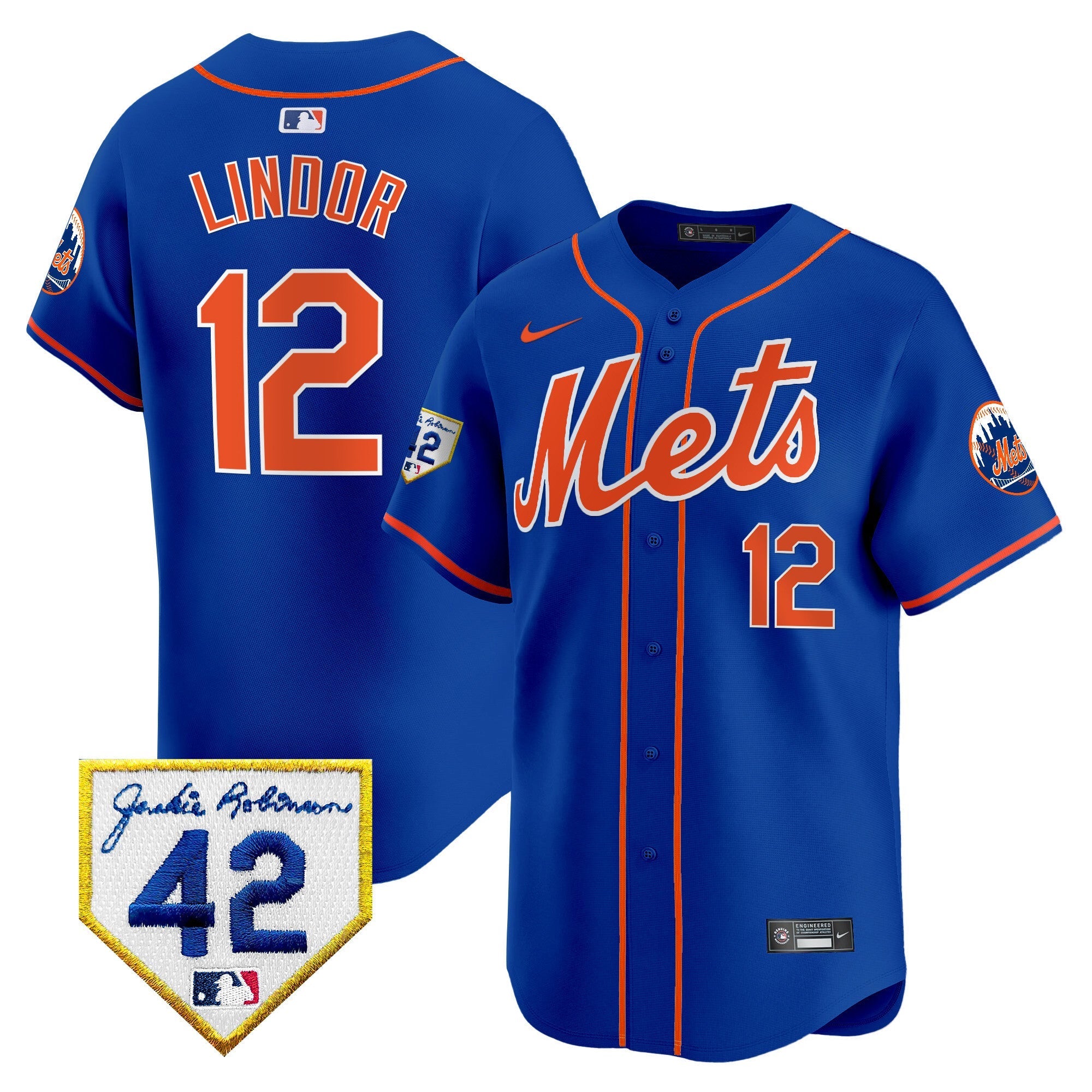 NYM Jackie Robinson Patch Vapor Premier Limited Jersey - Stitched