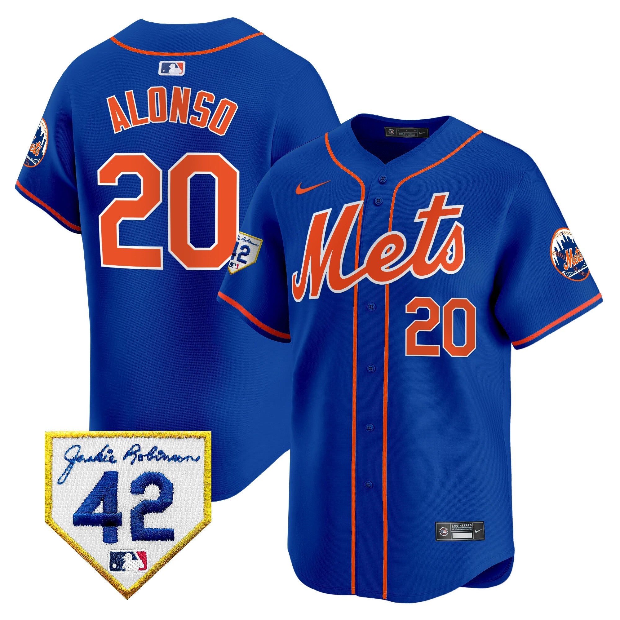 NYM Jackie Robinson Patch Vapor Premier Limited Jersey - Stitched
