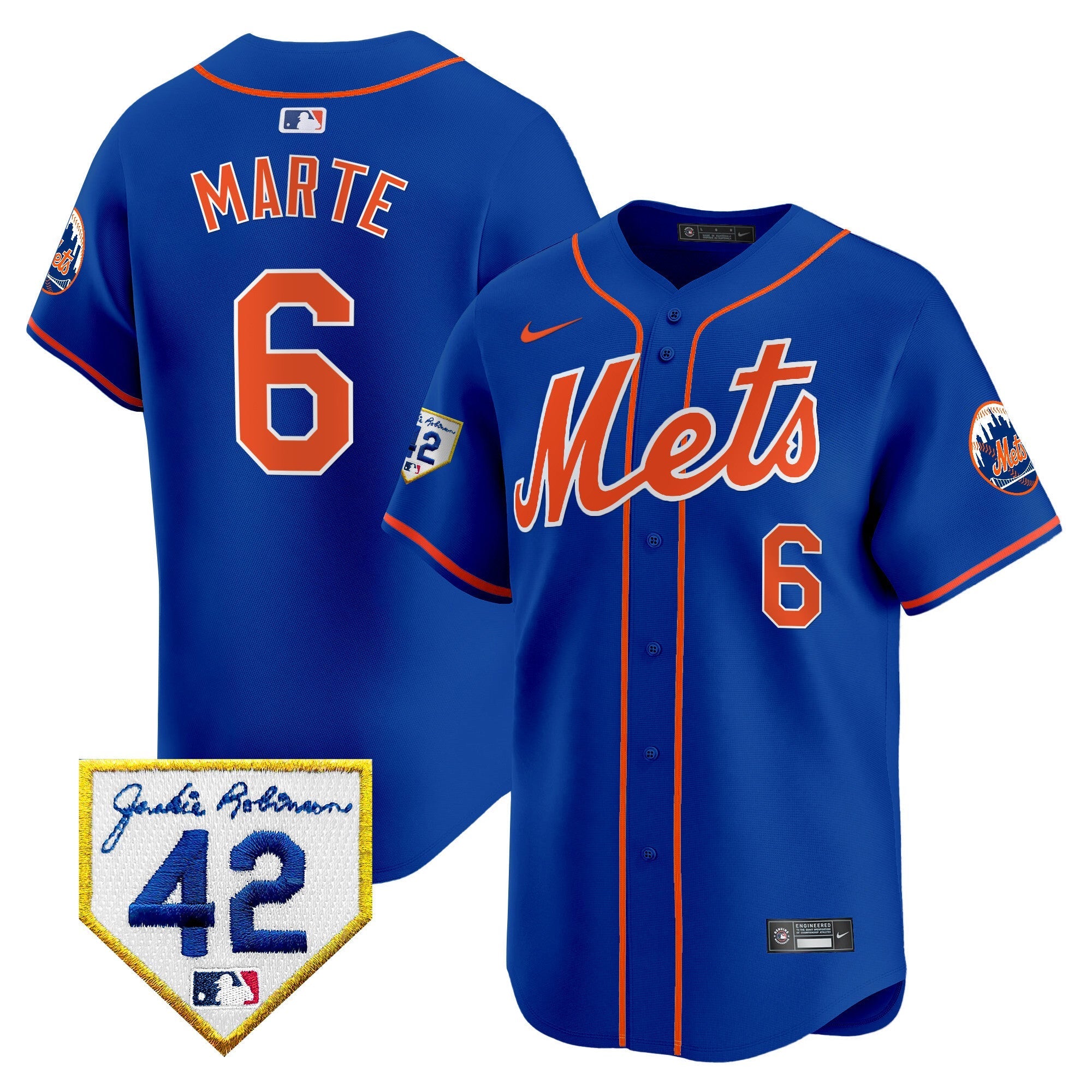 NYM Jackie Robinson Patch Vapor Premier Limited Jersey - Stitched