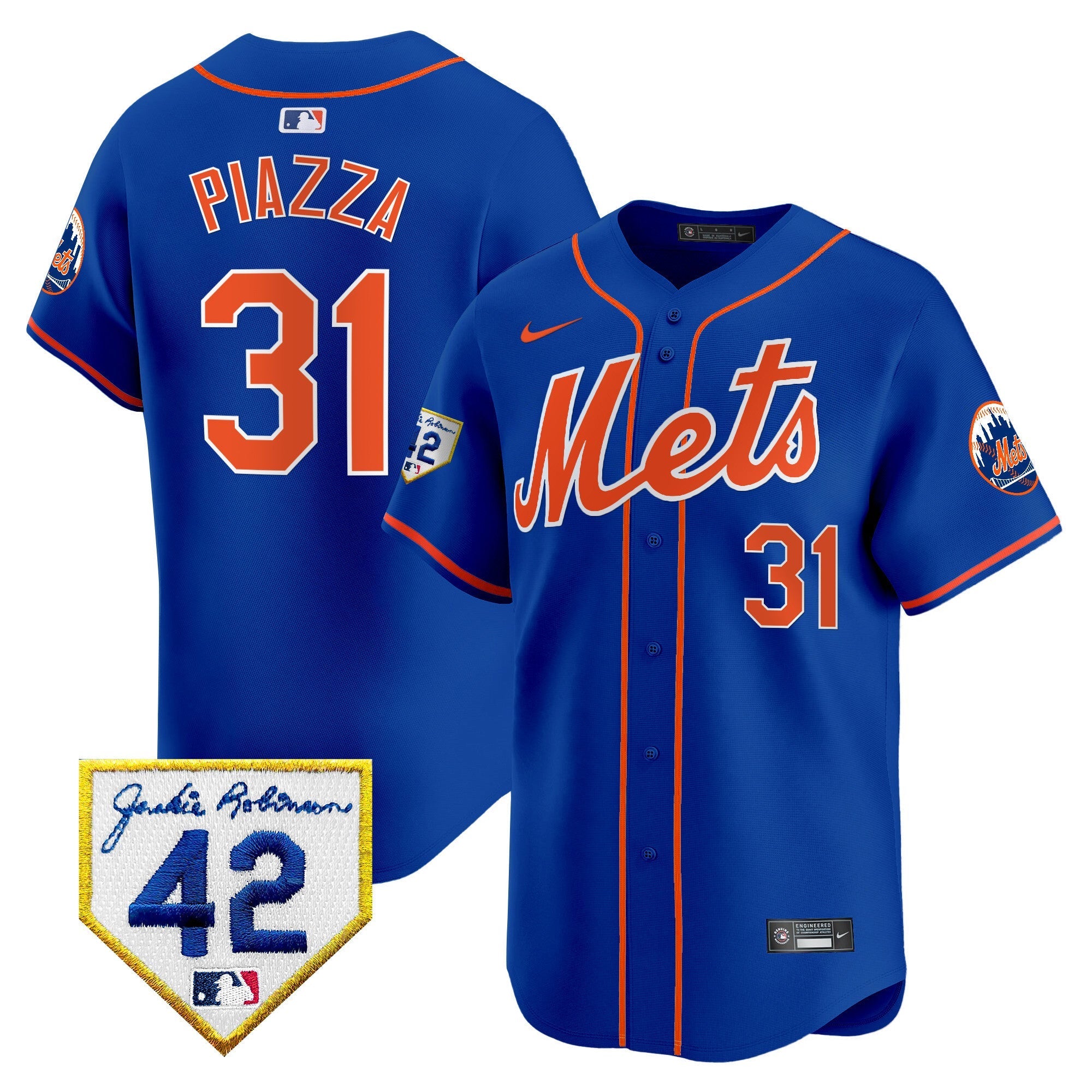 NYM Jackie Robinson Patch Vapor Premier Limited Jersey - Stitched