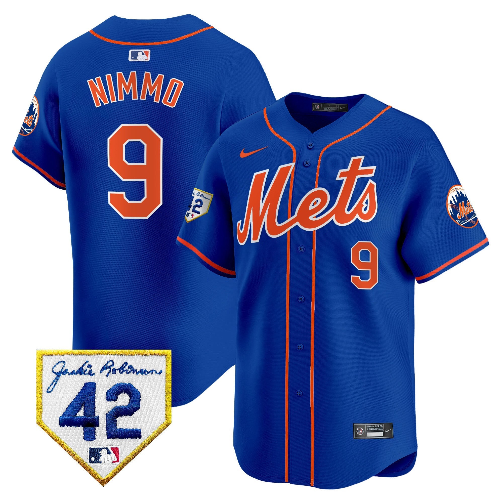 NYM Jackie Robinson Patch Vapor Premier Limited Jersey - Stitched
