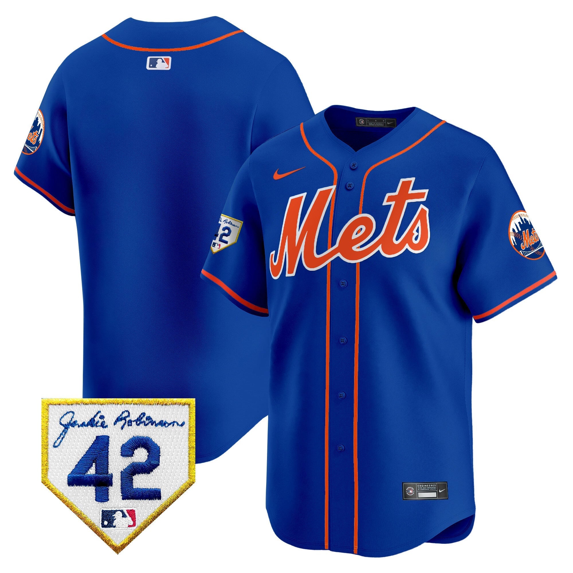 NYM Jackie Robinson Patch Vapor Premier Limited Jersey - Stitched