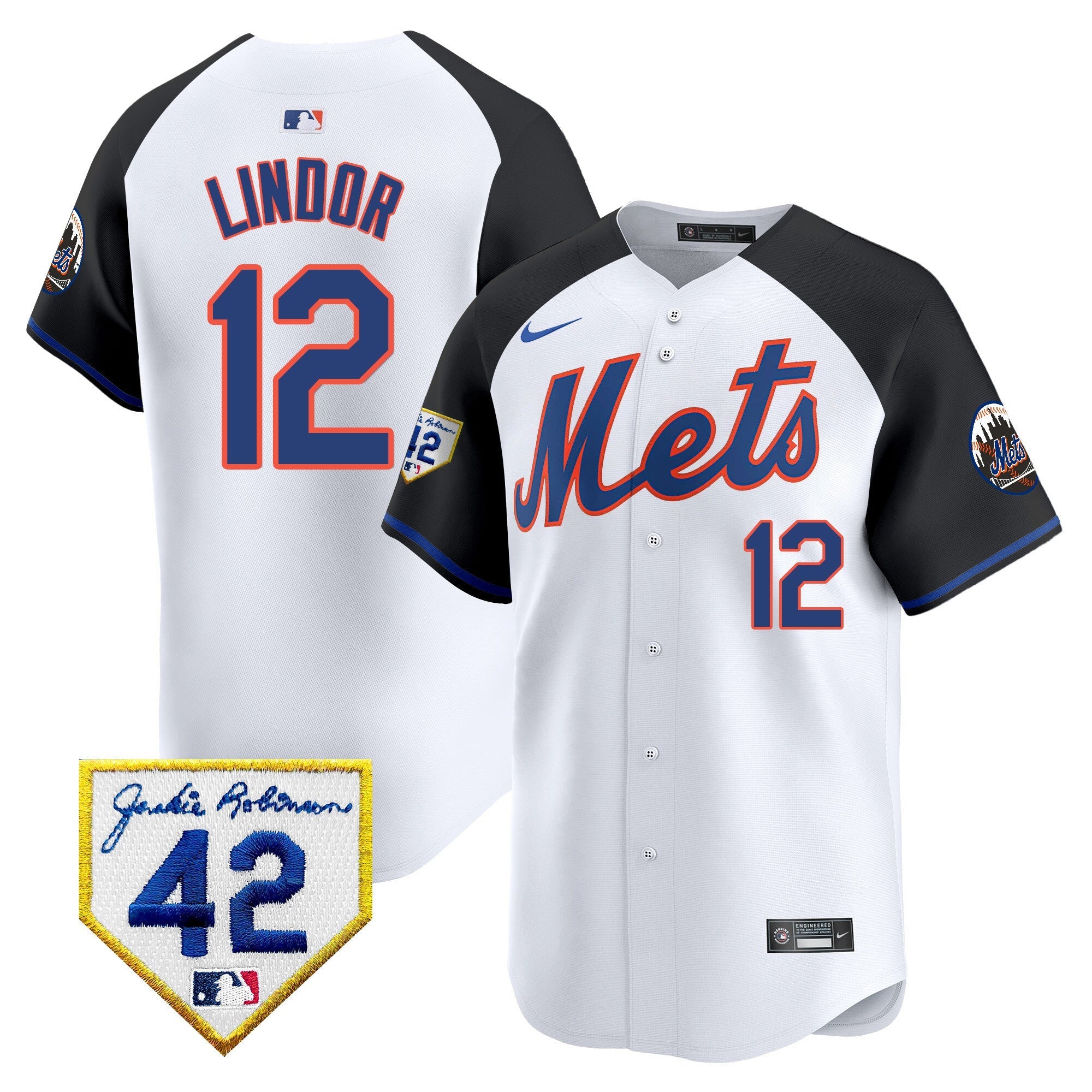 NYM Jackie Robinson Patch Vapor Premier Limited Jersey - Stitched