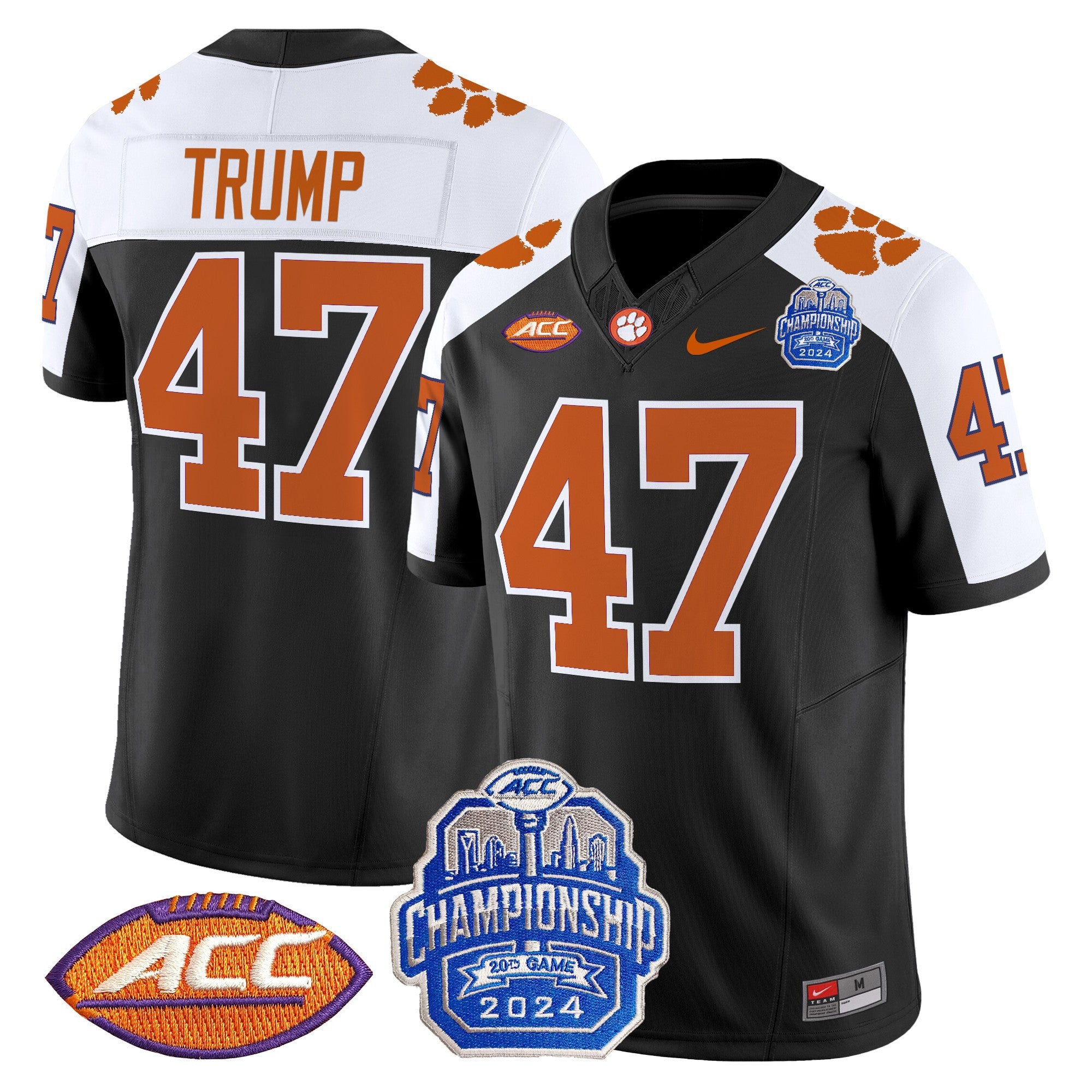 Men's Clemson Tigers 2024 ACC Championship Patch Vapor Limited Jersey - All Stitched
