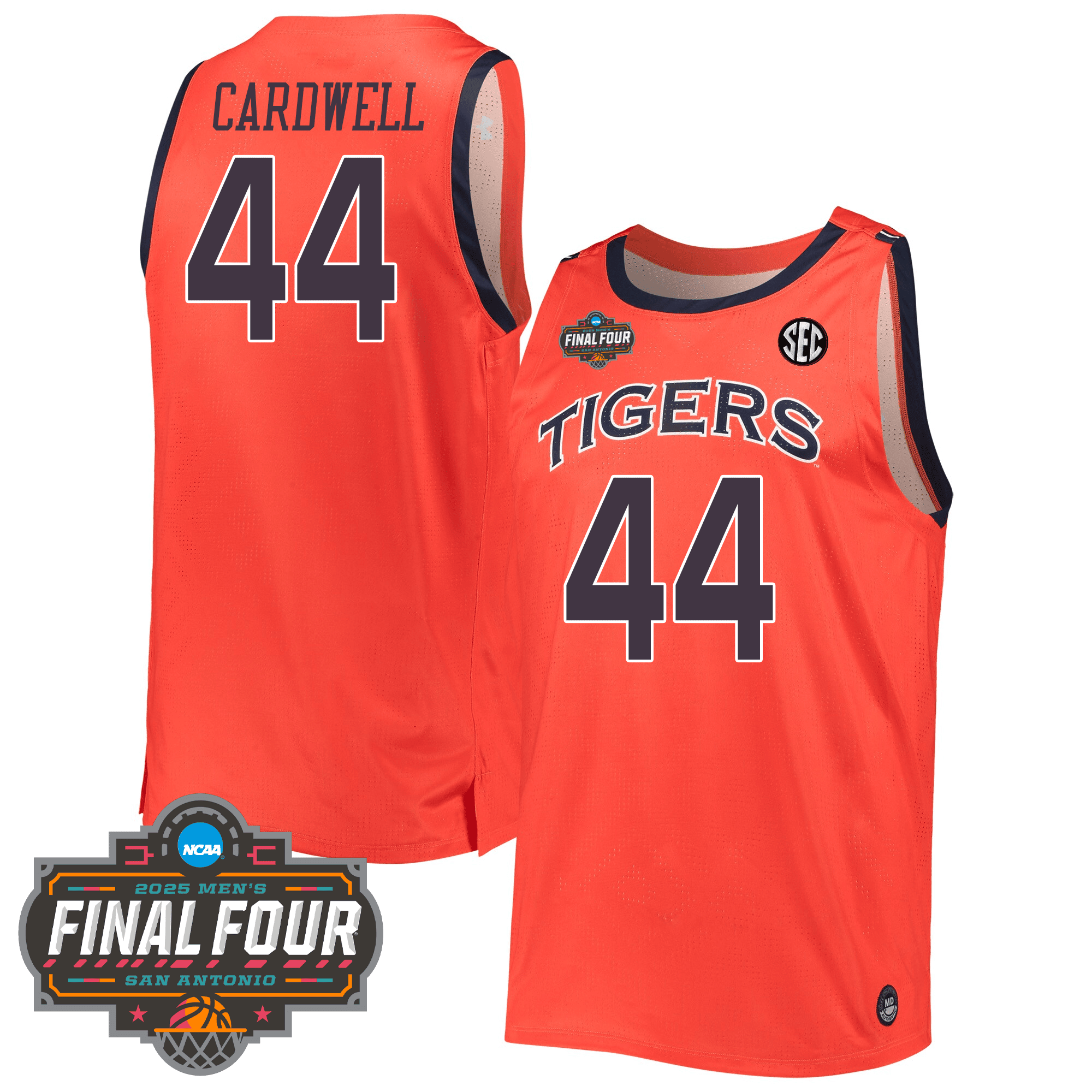 Men's Auburn Tigers Men's Basketball 24/25 Jersey - Final Four Patch