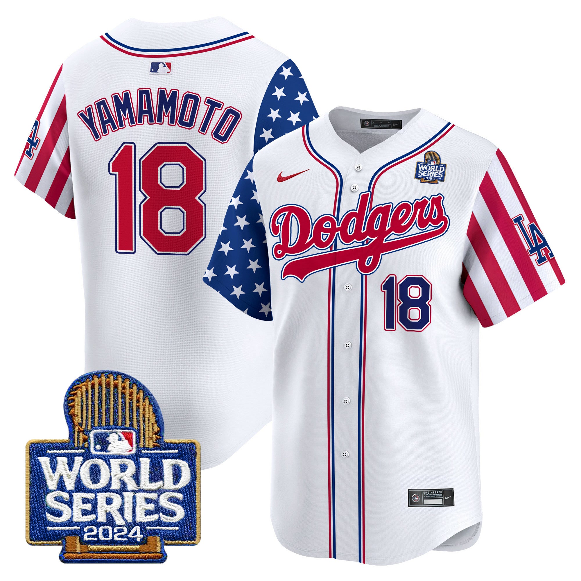 Men's Dodgers American Style 2024 World Series Vapor Premier Limited Jersey V2 - All Stitched