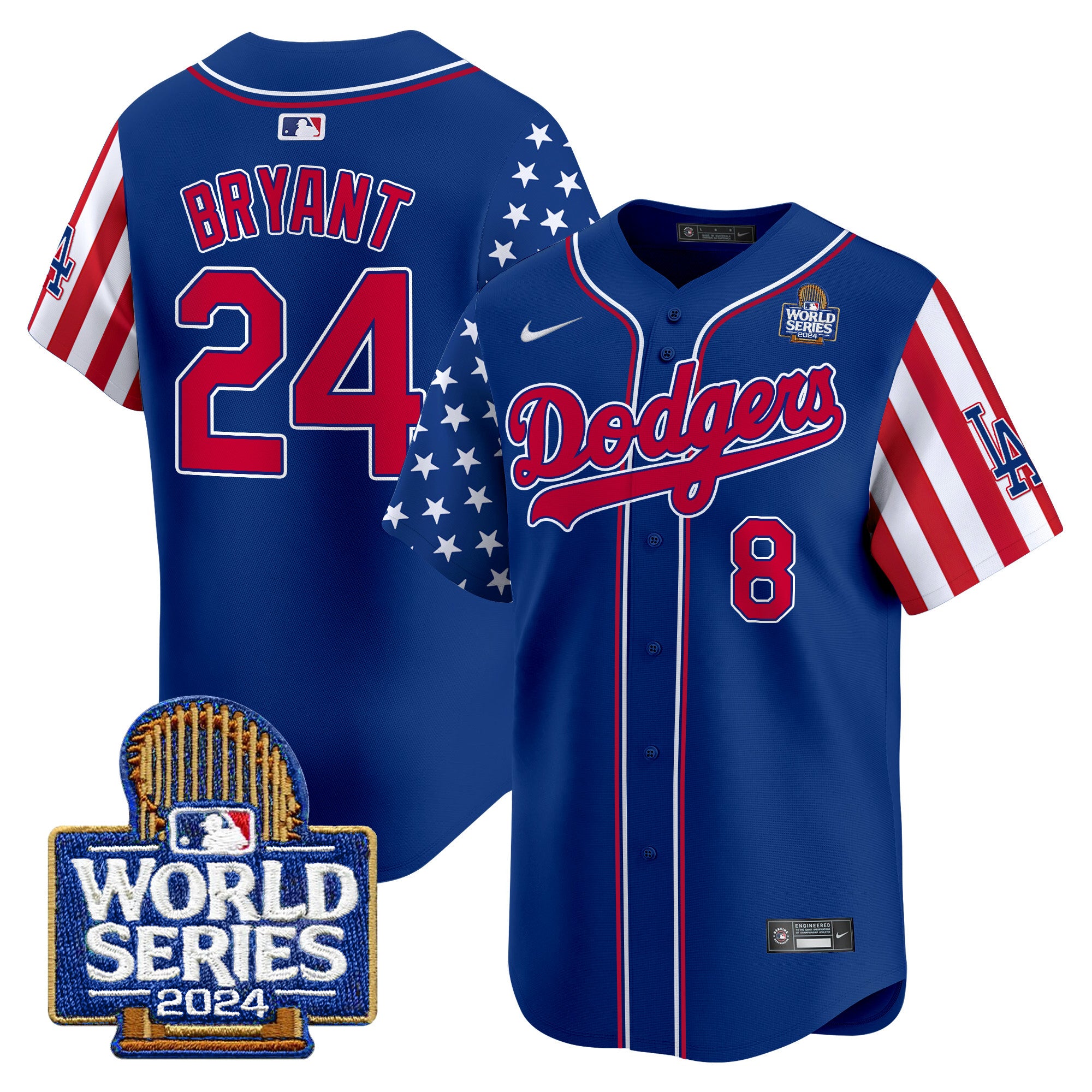 Men's Dodgers American Style 2024 World Series Vapor Premier Limited Jersey V2 - All Stitched