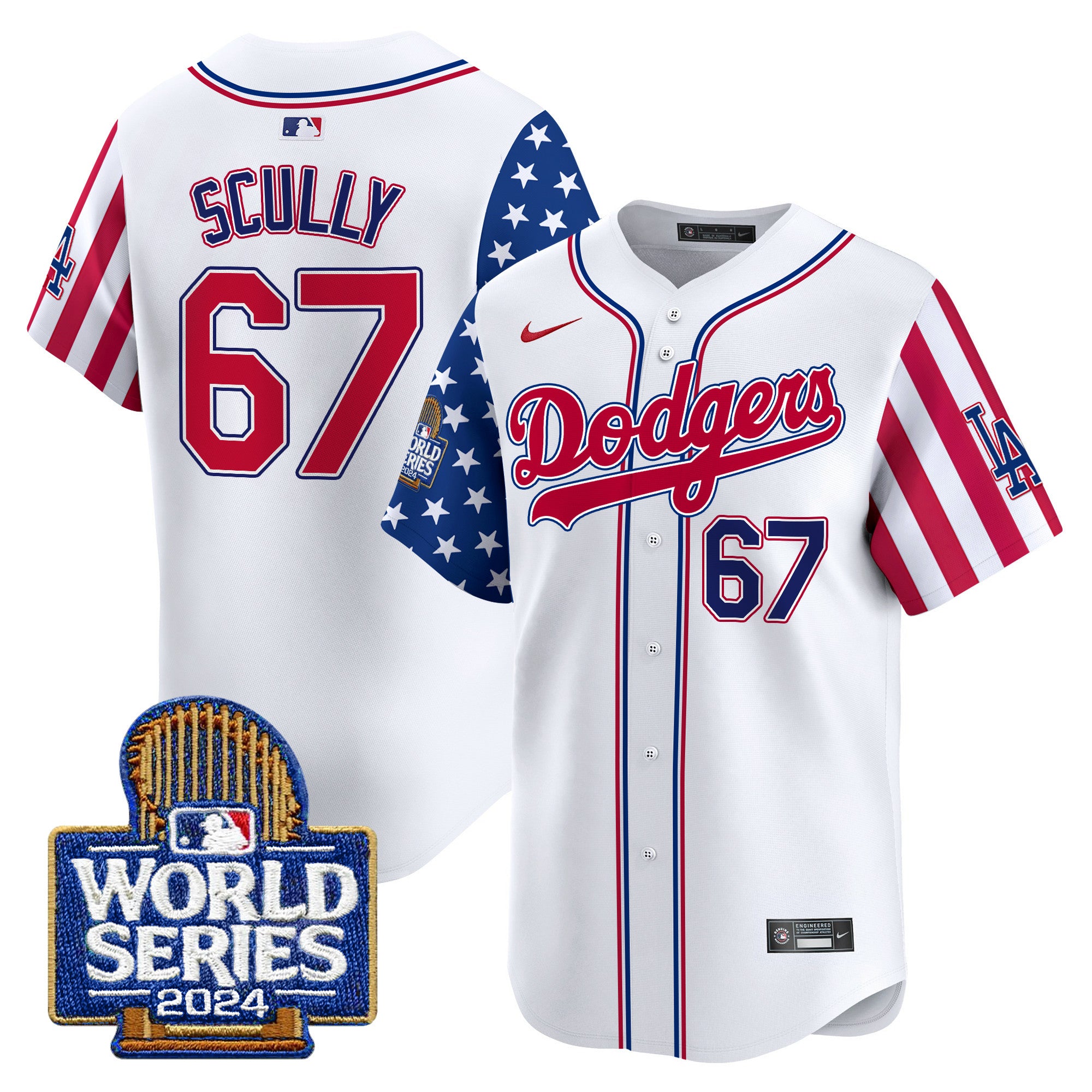 Men's Dodgers American Style 2024 World Series Vapor Premier Limited Jersey - All Stitched