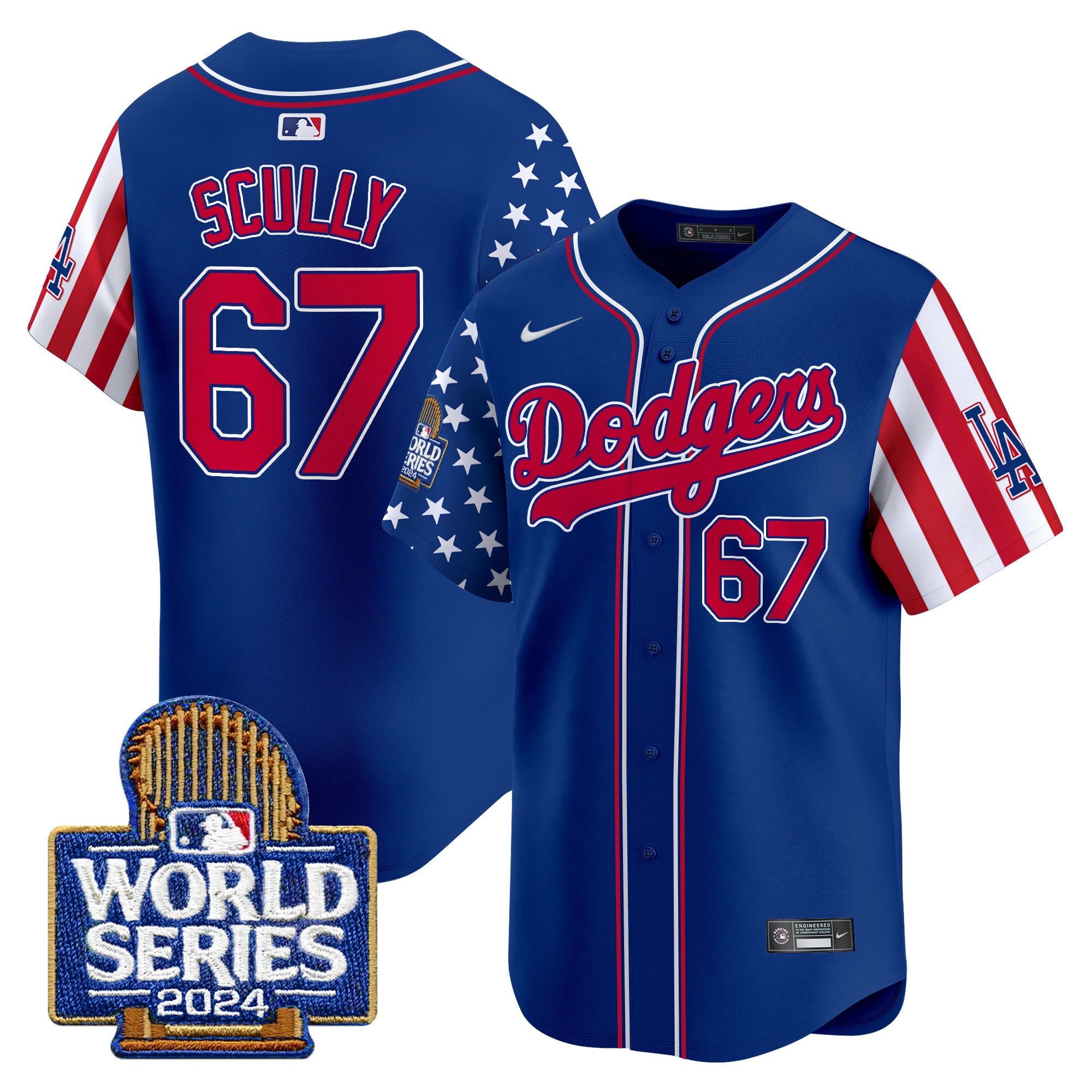 Men's Dodgers American Style 2024 World Series Vapor Premier Limited Jersey - All Stitched