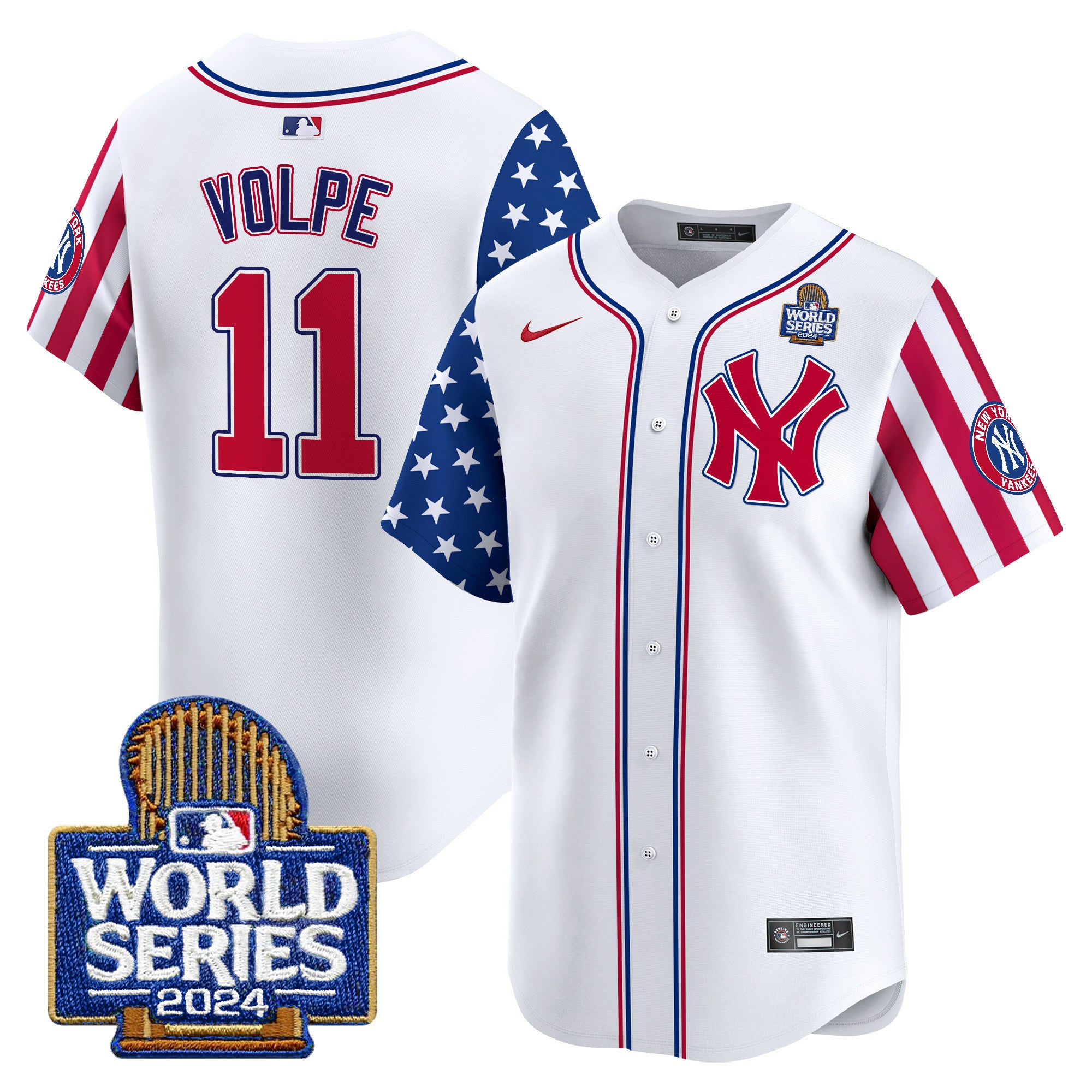 Men's Yankees American Style 2024 World Series Vapor Premier Limited Jersey V2 - All Stitched