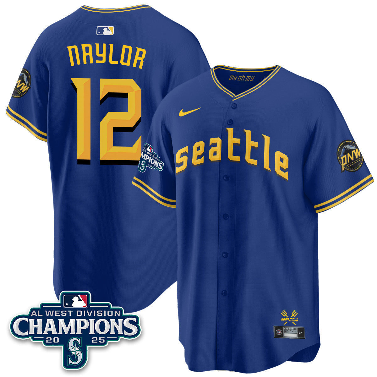 SEA 2025 AL West Division Champions Jersey - Stitched