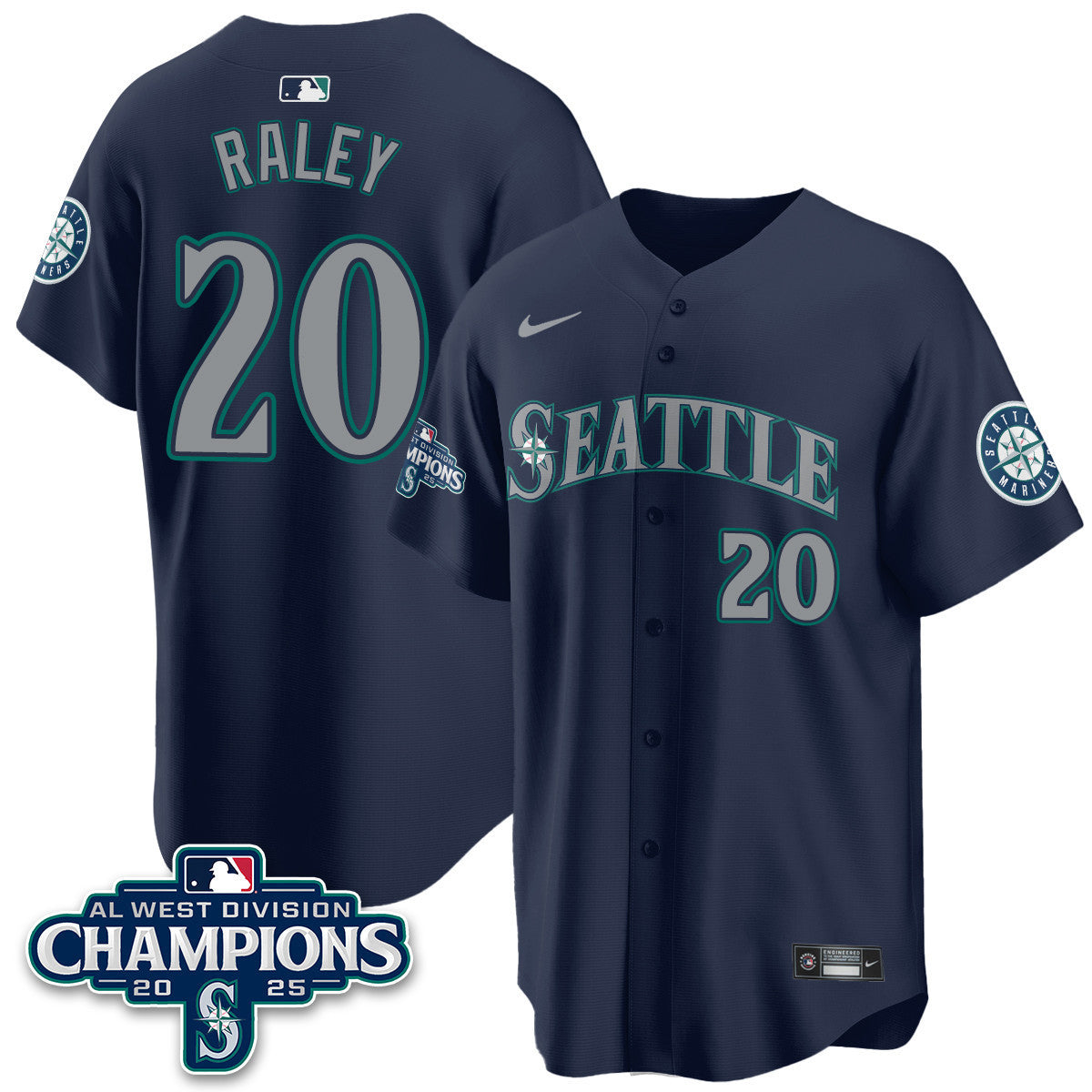 SEA 2025 AL West Division Champions Jersey - Stitched