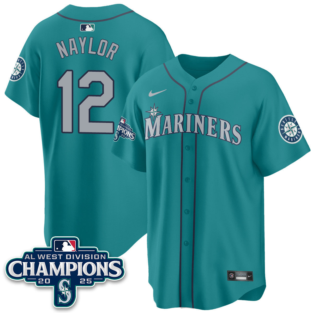 SEA 2025 AL West Division Champions Jersey - Stitched