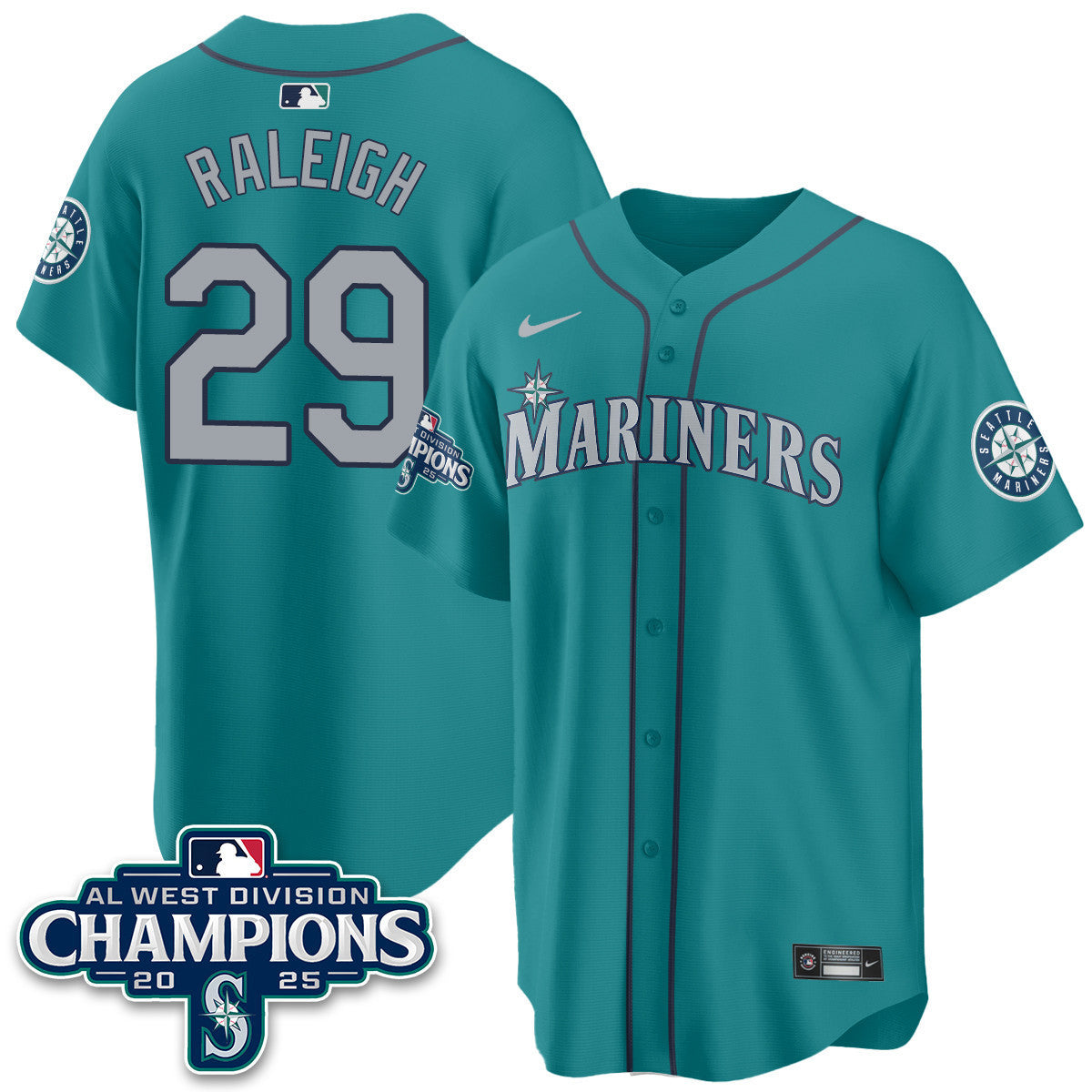 SEA 2025 AL West Division Champions Jersey - Stitched