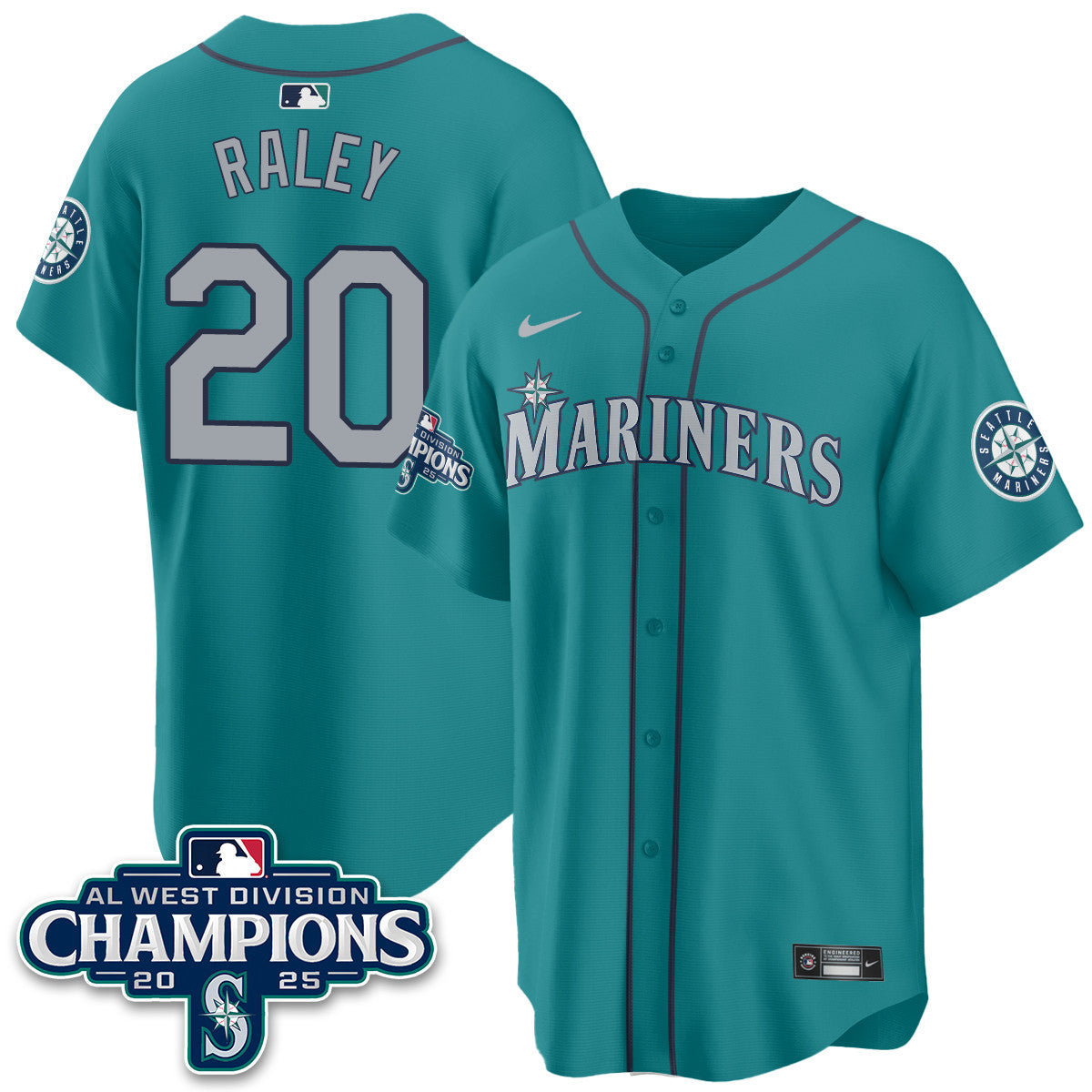 SEA 2025 AL West Division Champions Jersey - Stitched