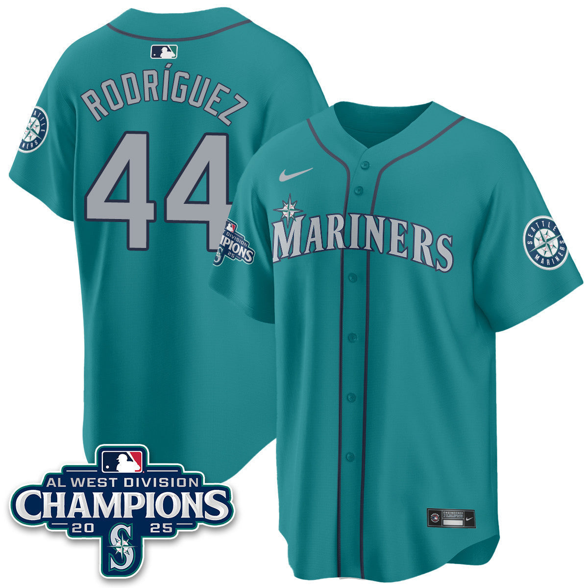SEA 2025 AL West Division Champions Jersey - Stitched