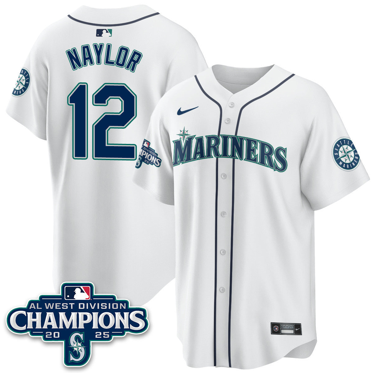 SEA 2025 AL West Division Champions Jersey - Stitched