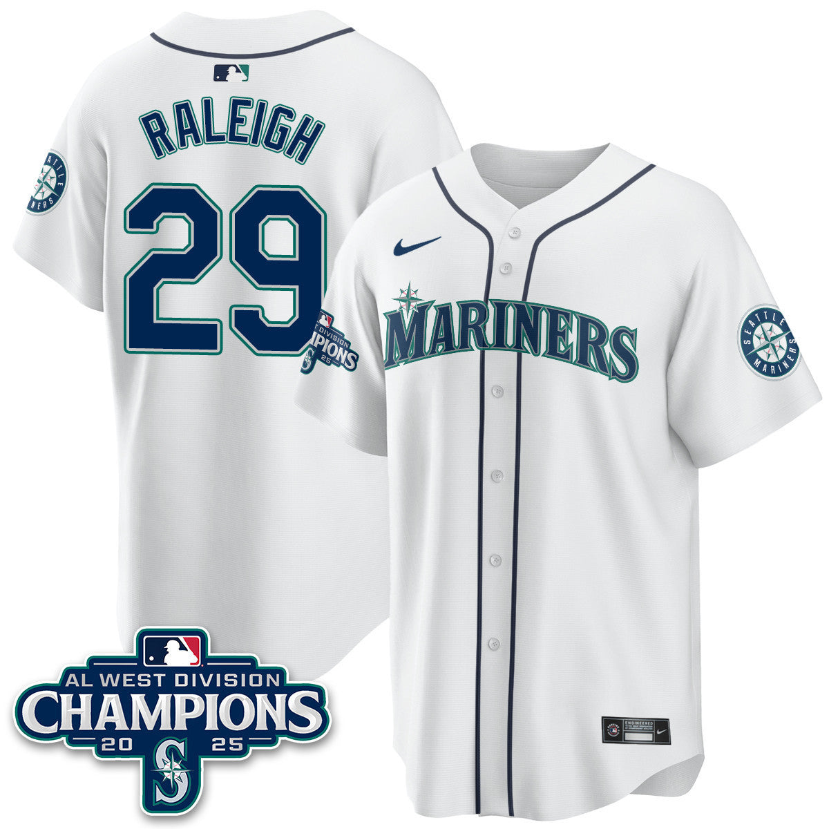 SEA 2025 AL West Division Champions Jersey - Stitched